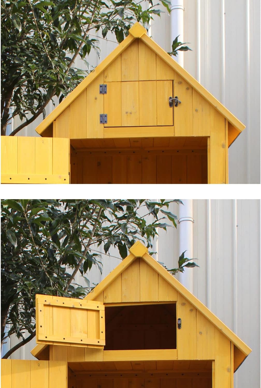 Vertical Outdoor Storage Shed with Shelf and Lock - 8.7 cu. ft. for Tools and Garden Supplies