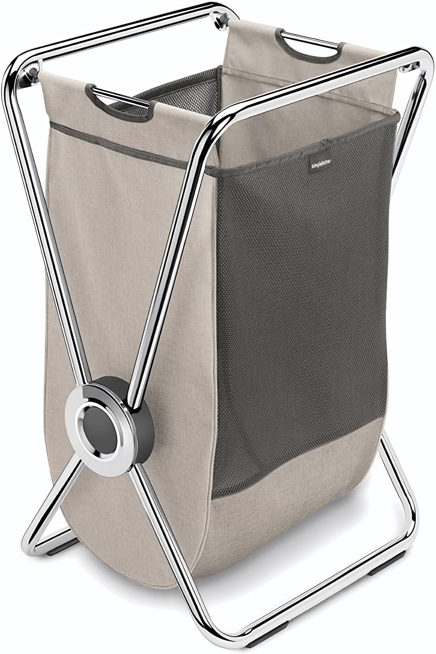 X-Frame Collapsible Laundry Hamper – 80L, Recycled Polyester, Heavy-Duty Steel Frame