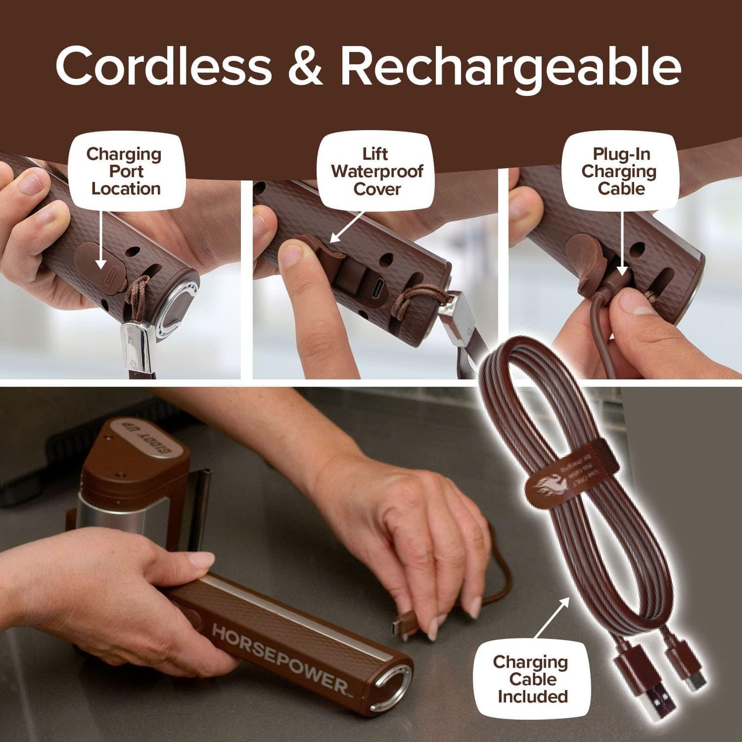 Giddy Up Grill Cleaner – Cordless, Rechargeable BBQ Tool with 350 RPM Stainless Roller, LED Light