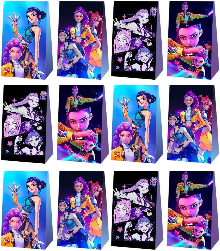 Demon Movie Hunters Birthday Gift Bags (12 PCS) β Kids Party Goodie Bags & Birthday Decorations π