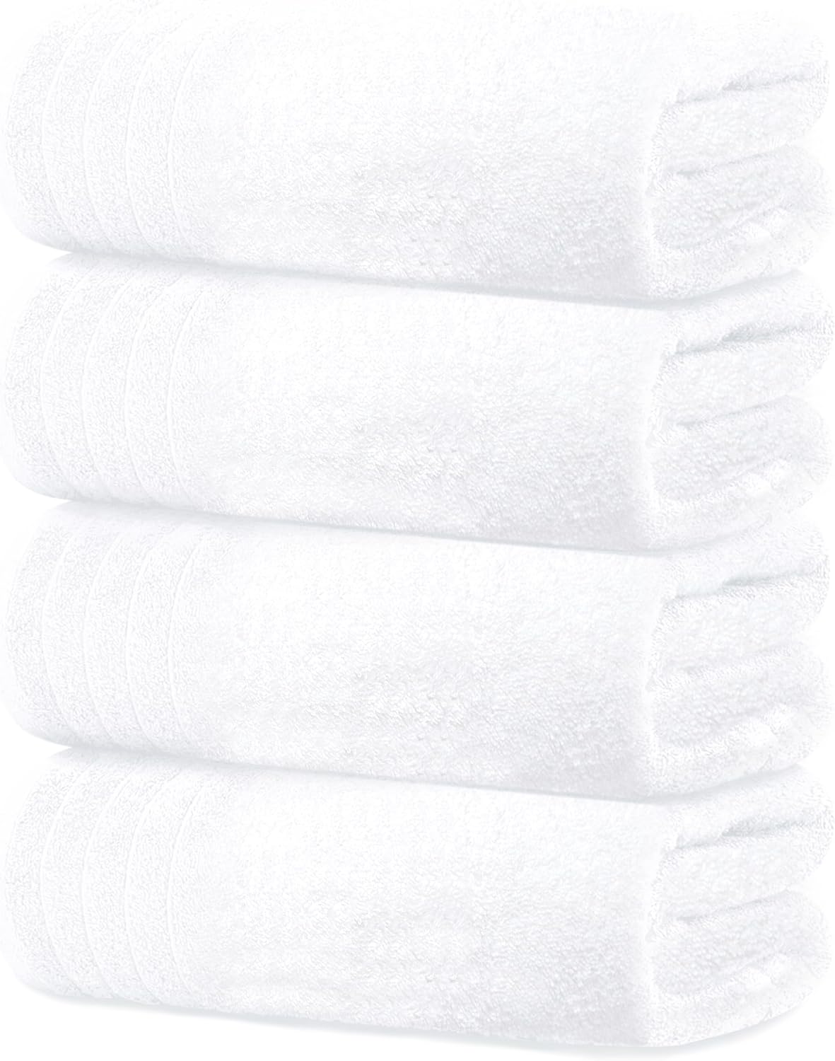 Extra Large 100% Cotton Bath Towels – Lightweight, Quick-Drying & Absorbent (4-Pack)