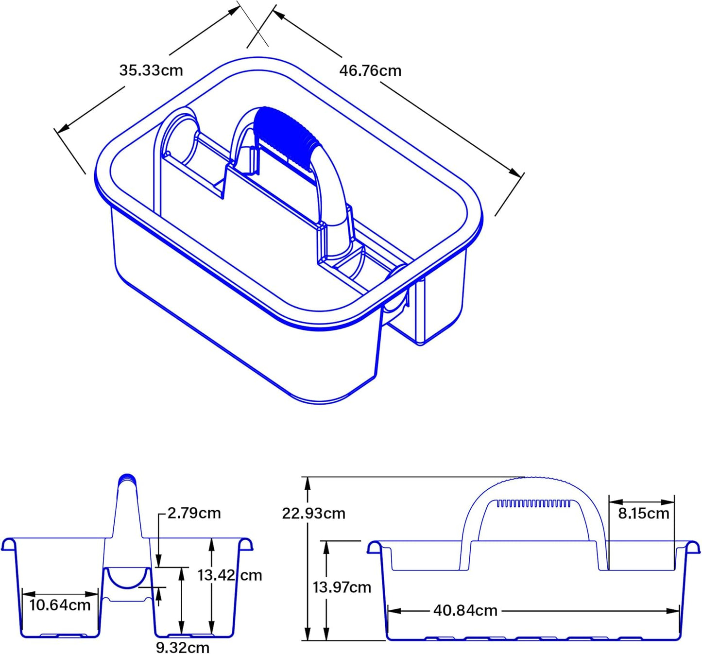 Plastic Tote Tool & Supply Cleaning Caddy with Handle