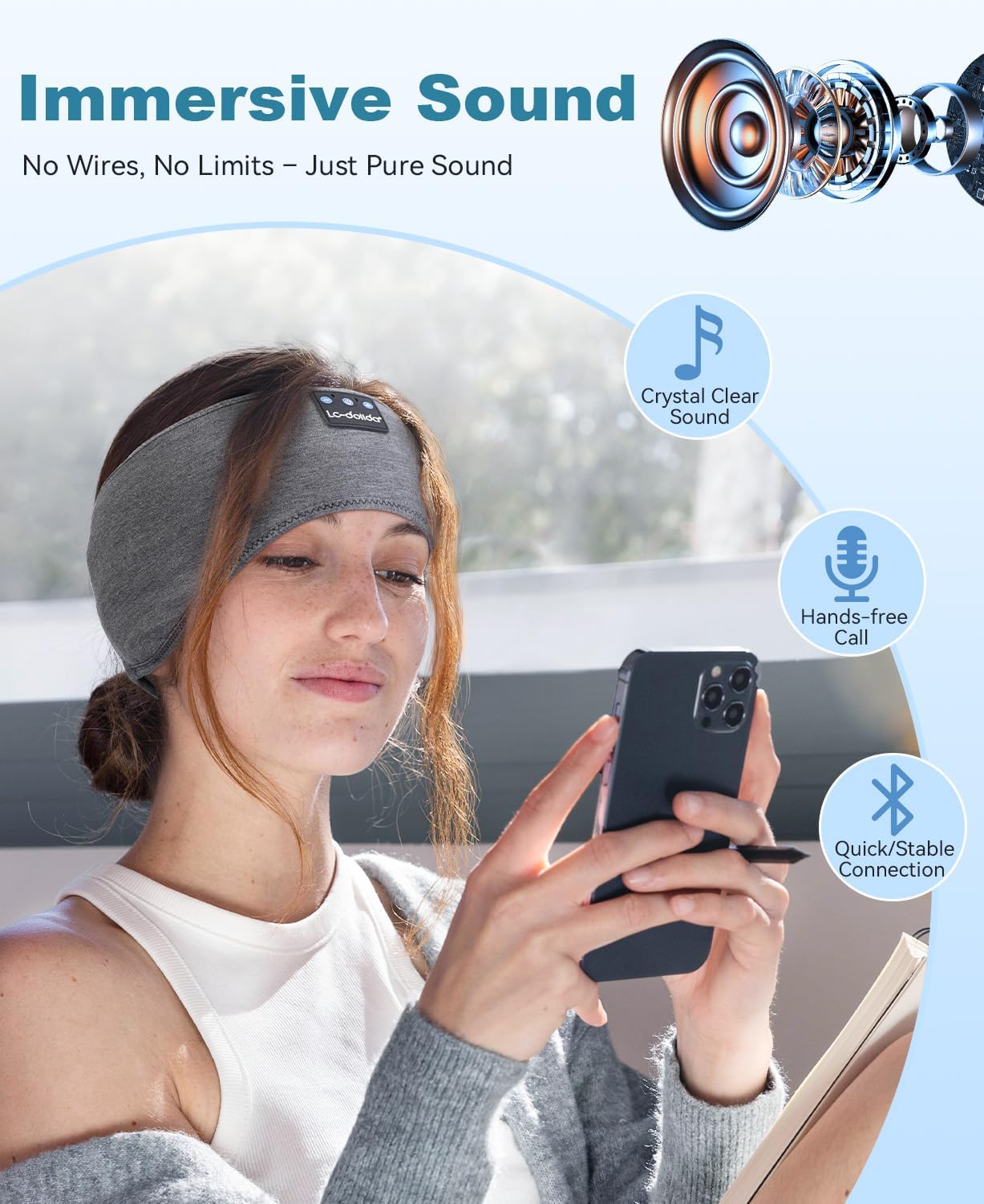 2-Pack Bluetooth Sleep Headphones Ear Warmer Headbands – Wireless Winter Ear Covers for Sports & Sleep