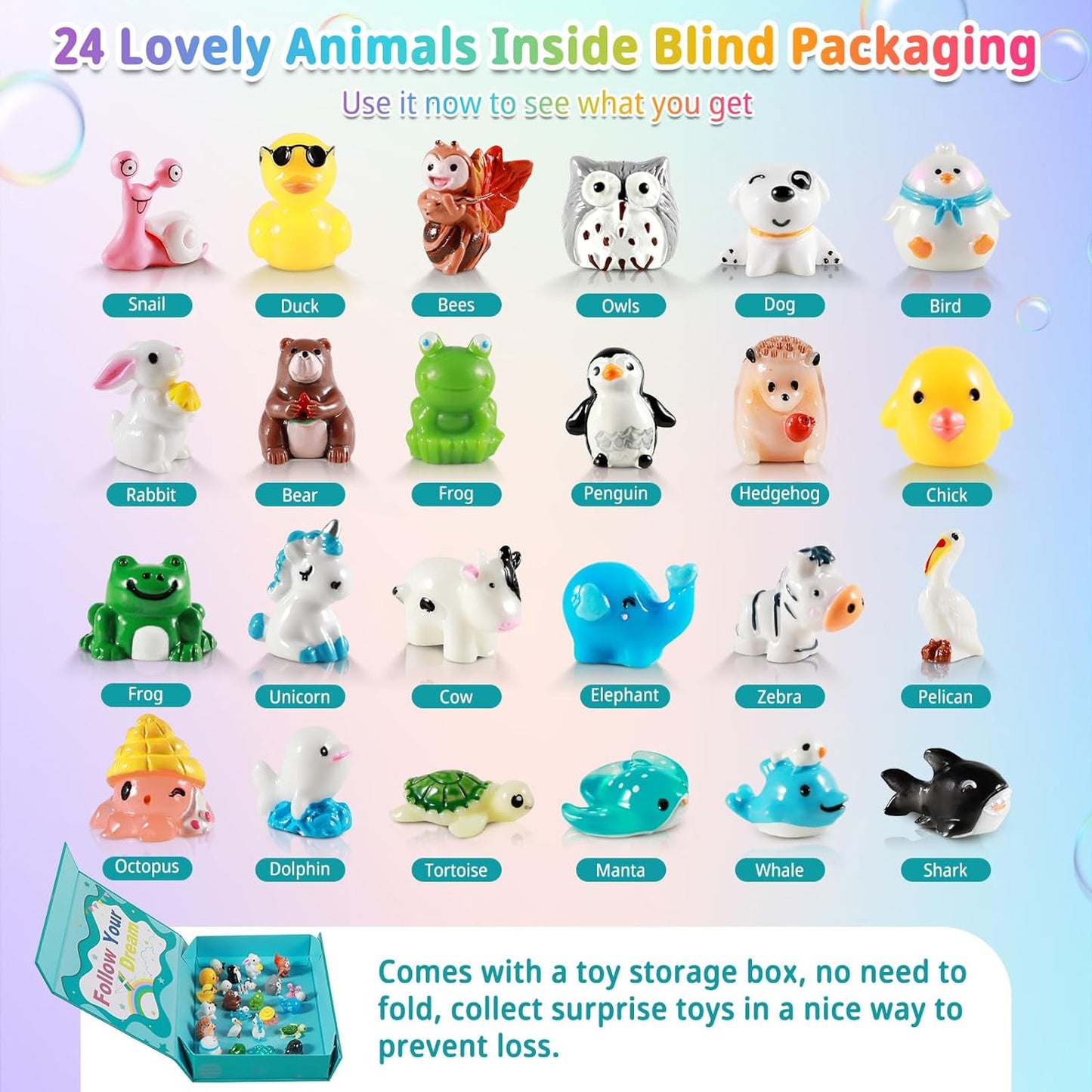24-Pack Kids Bath Bombs Gift Set for Girls Boys with Surprise Bath Toys Inside