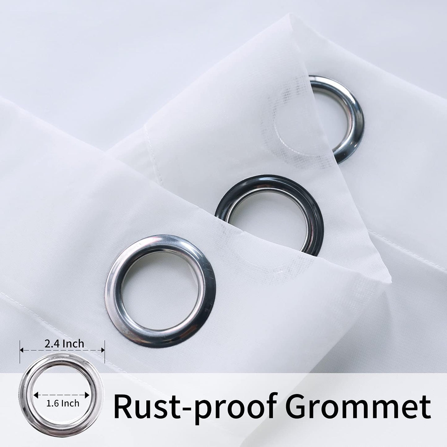 2 Panels Grommet Indoor Voile Curtain for Patio Waterproof