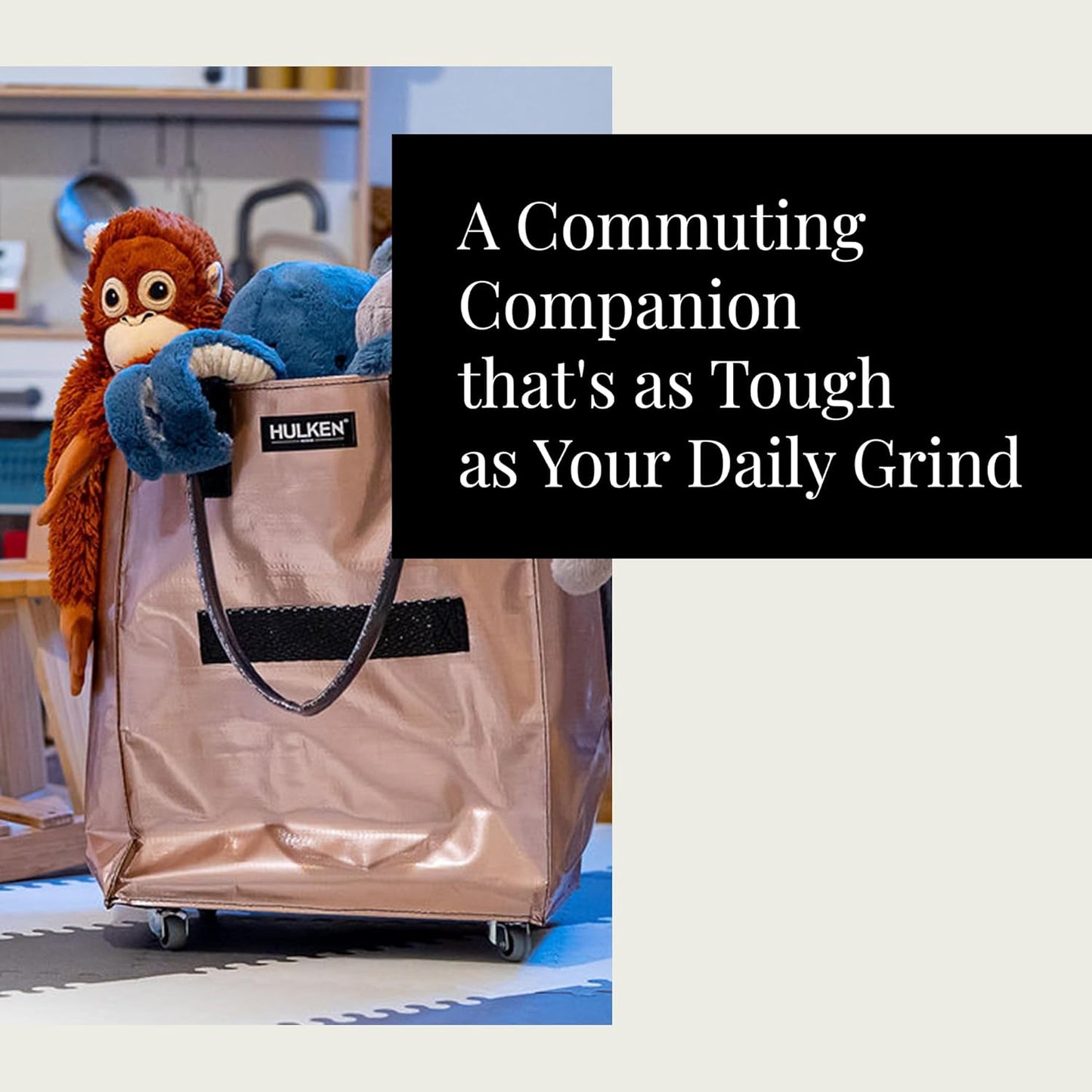 Rolling Grocery Bag: Lightweight, Zippered, 66 lb Capacity, Folds Flat, Unbreakable Handles