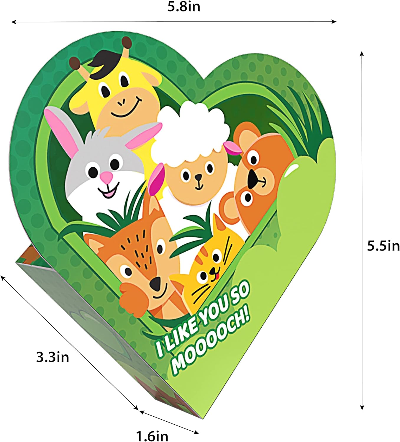 24 Packs Valentines Animal Building Blocks with Hearts Party Favors for Kids