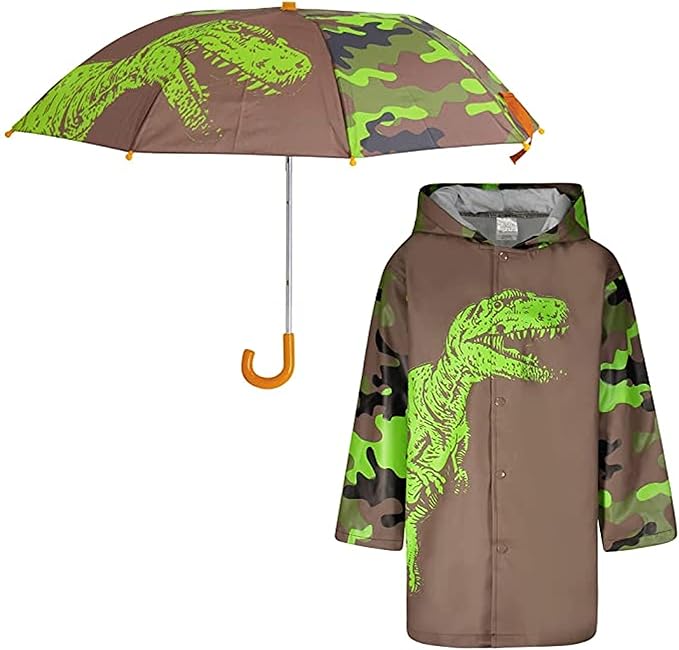 Kids Umbrella & Rain Coats Set for Girls and Boys