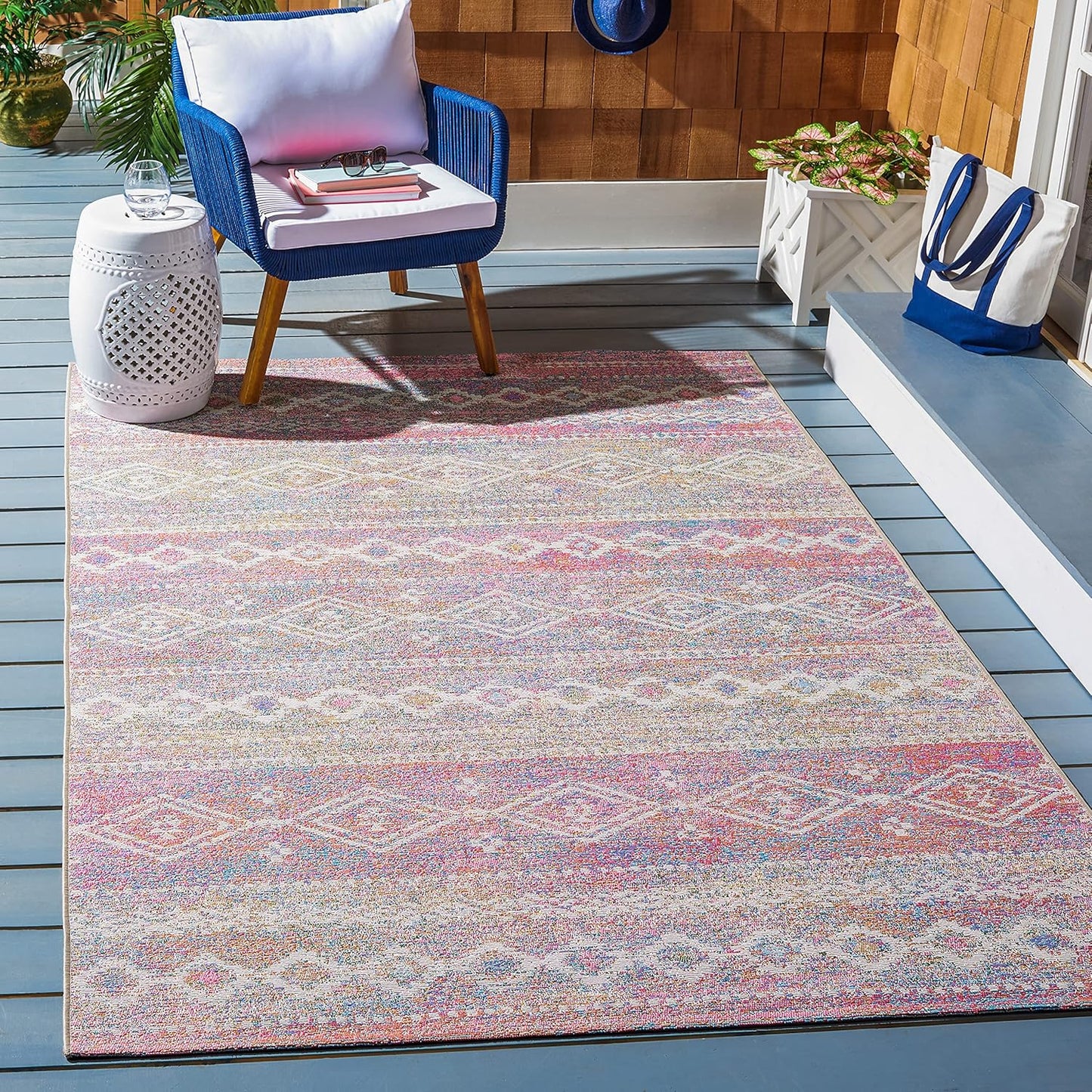 Rectangular Area Rug, Non-Shedding Indoor/Outdoor Easy-Clean