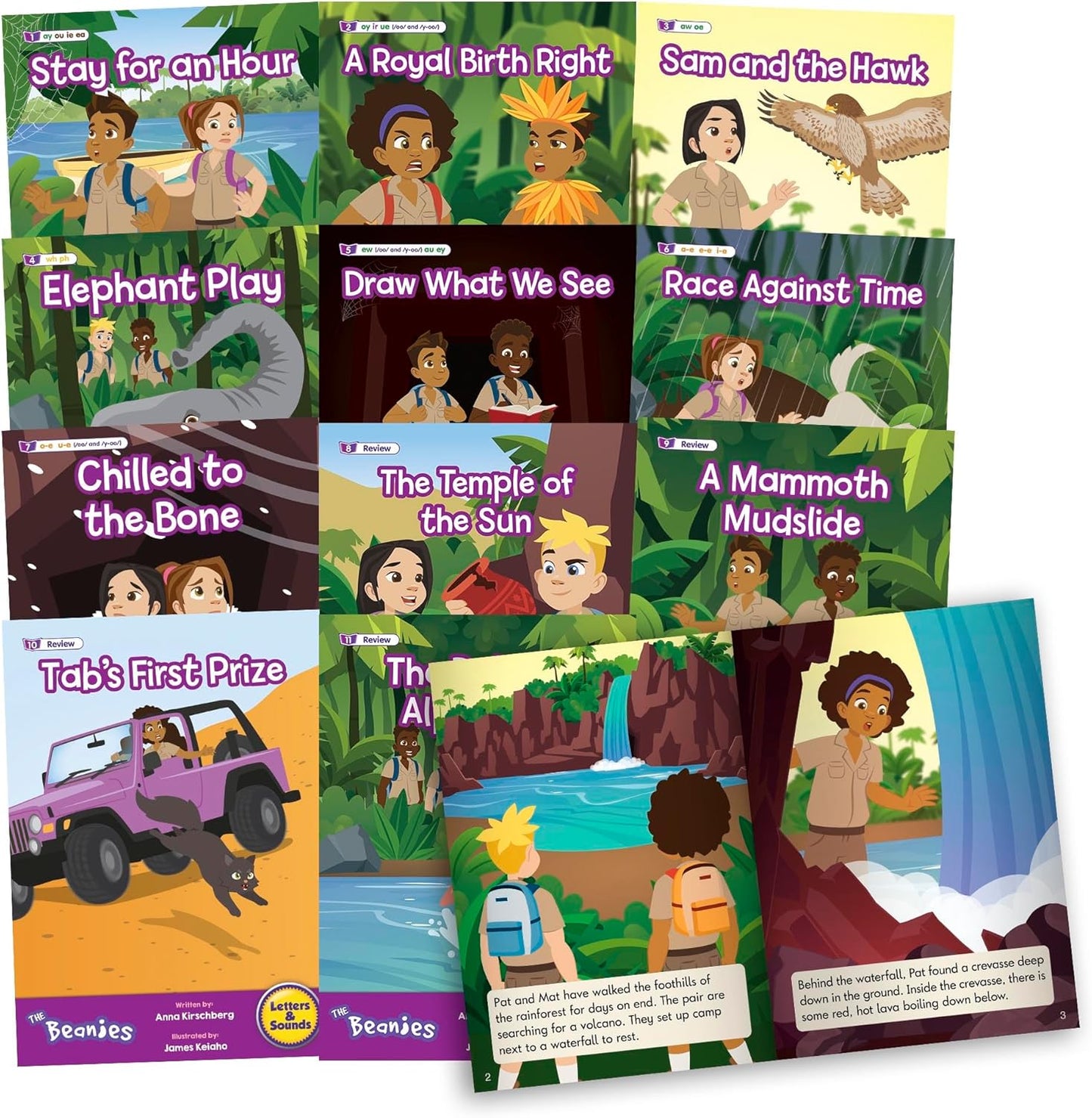 Hi-Lo Diversity Decodables: Phase 5 Set (Books 2-12) - Vowel Sounds & Weekly Reading Guide for Ages 5+