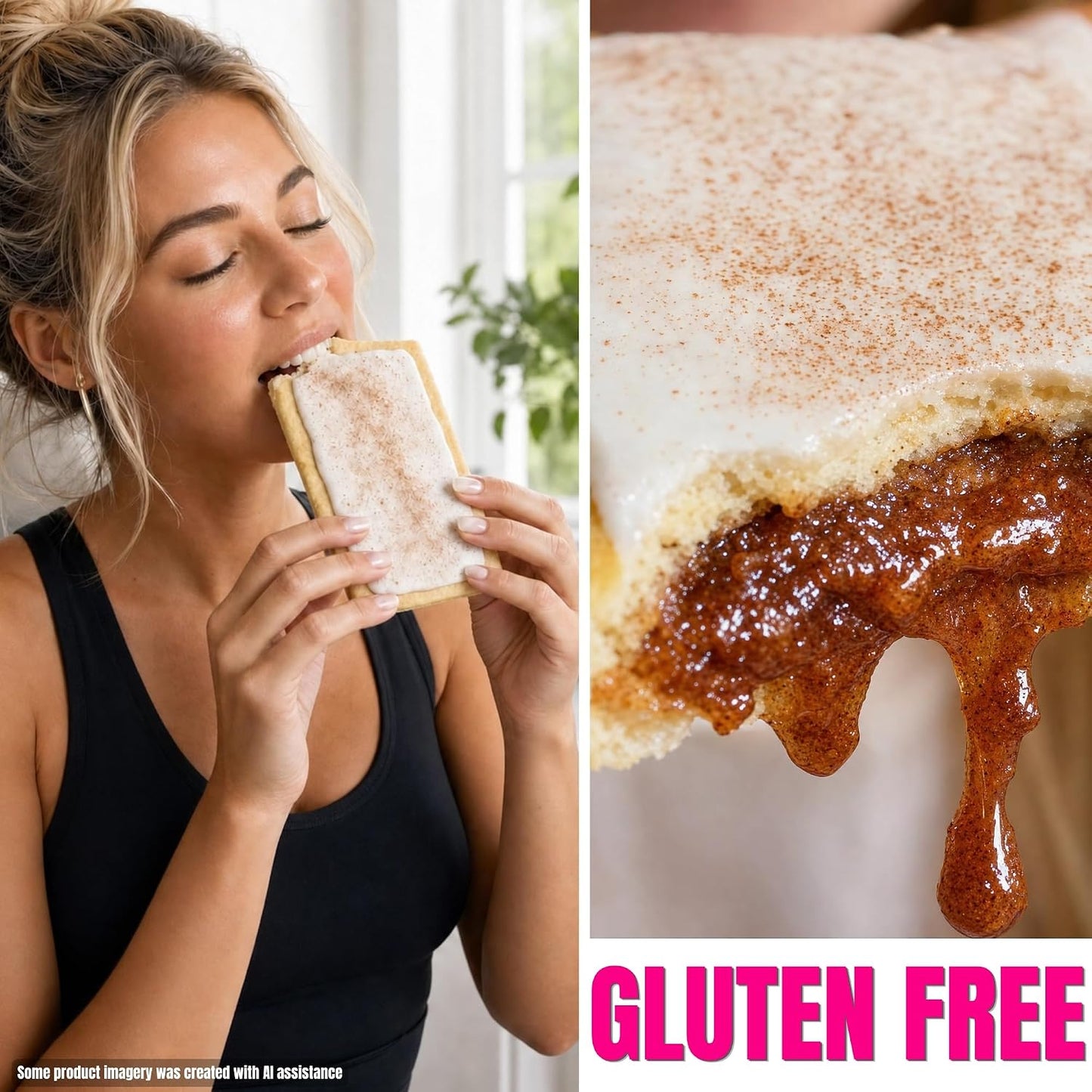 High-Protein Cinnamon Pastry – Keto-Friendly Frosted Breakfast Tart, Low Carb, Low Sugar Snack for Adults & Kids