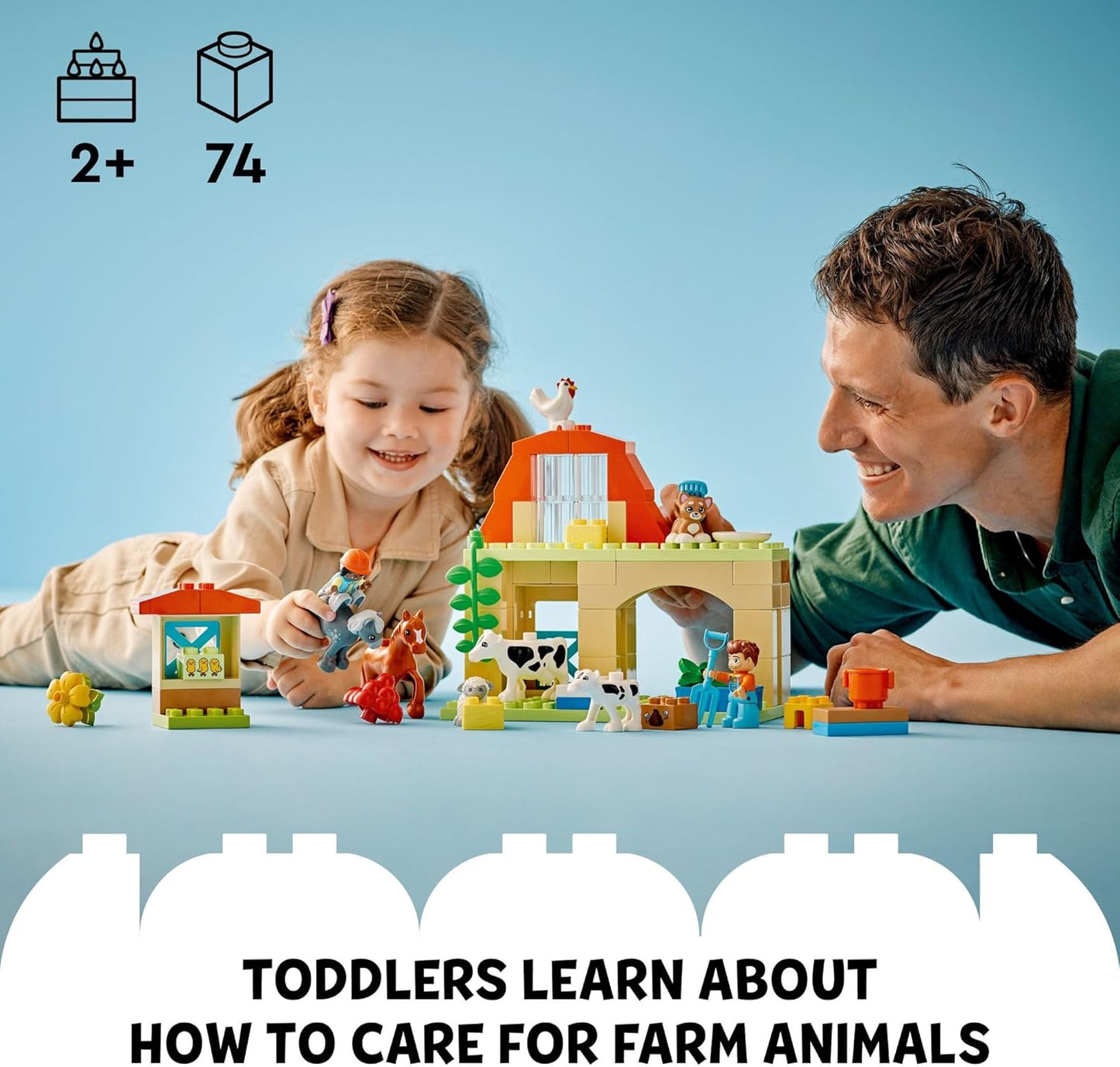 Town Animal Care Playset - Educational Building Blocks for Toddlers & Preschoolers (Ages 2+) with Animal Figures