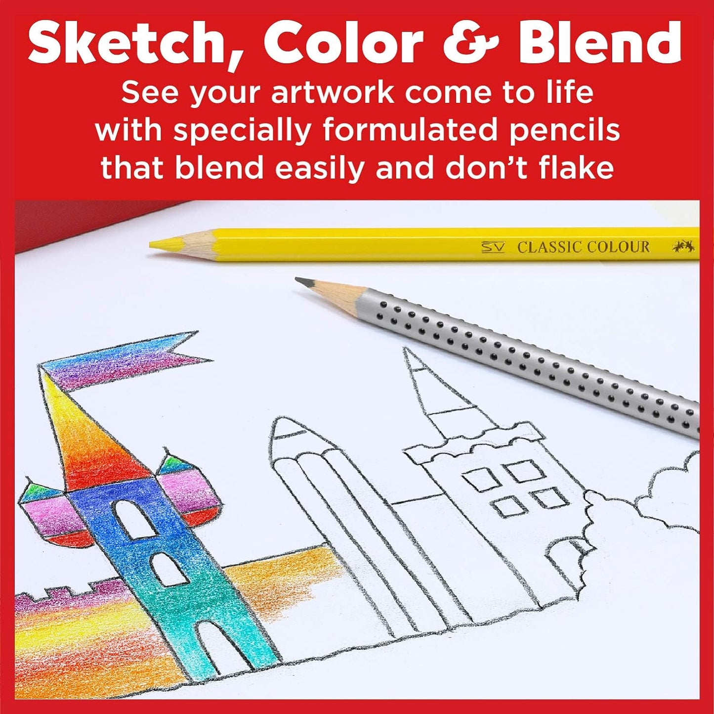 Classic Colored Pencils Set: 36 and 48 Vibrant Colors in Metal Tin