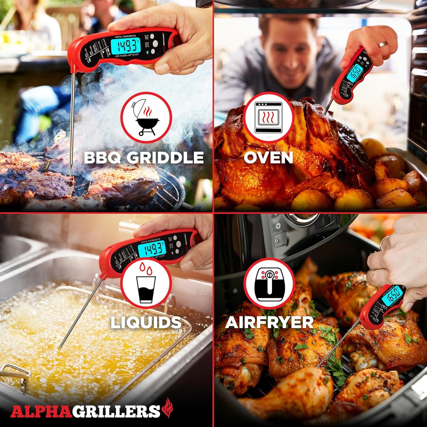 Digital Meat Thermometer - Instant Read Food Cooking Thermometer