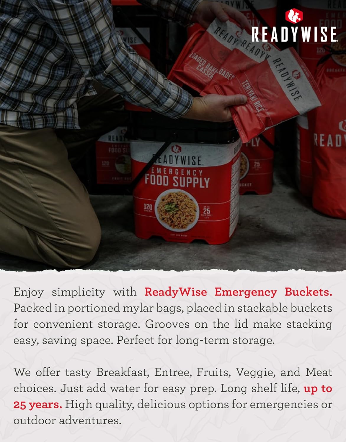 72-Hour Emergency Food Supply – 30-Serving Freeze-Dried Survival Kit (25-Year Shelf Life)
