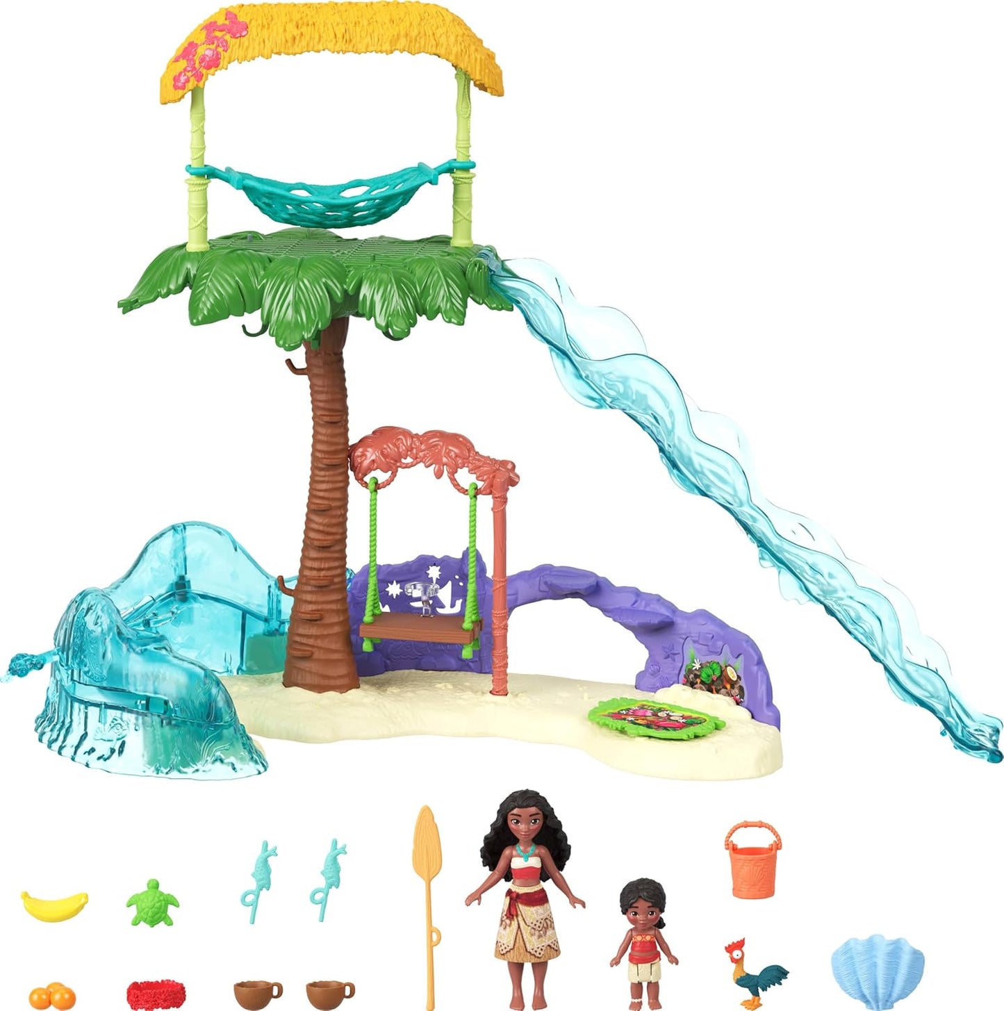 Moana 2 Island Adventure Playset ā Includes Moana & Simea Dolls, 2 Friends, 5 Play Areas & 8 Accessories