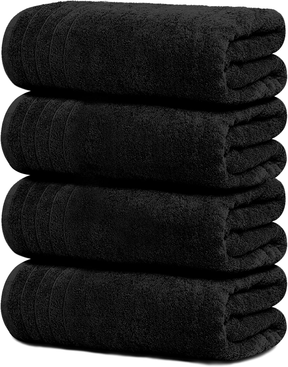 Extra Large 100% Cotton Bath Towels – Lightweight, Quick-Drying & Absorbent (4-Pack)