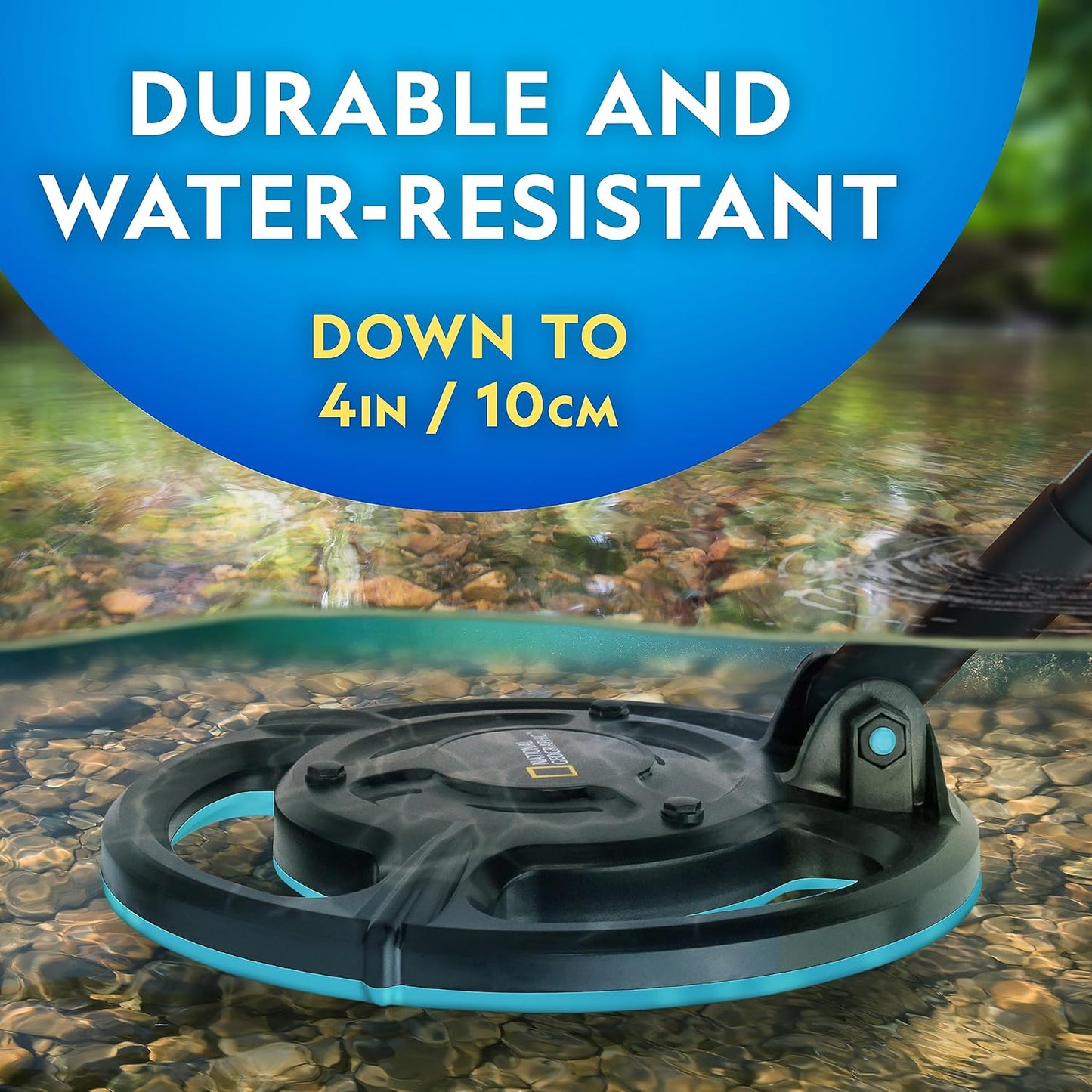 National Geographic Kids Metal Detector Kit – Starter Detector with 7.4" Waterproof Coil & Trowel