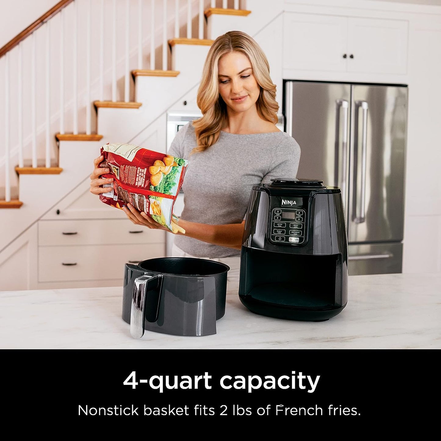 4-in-1 Air Fryer, Roast, Bake, Air Fry, Roast, Broil, Reheats, & Dehydrates 4 QT