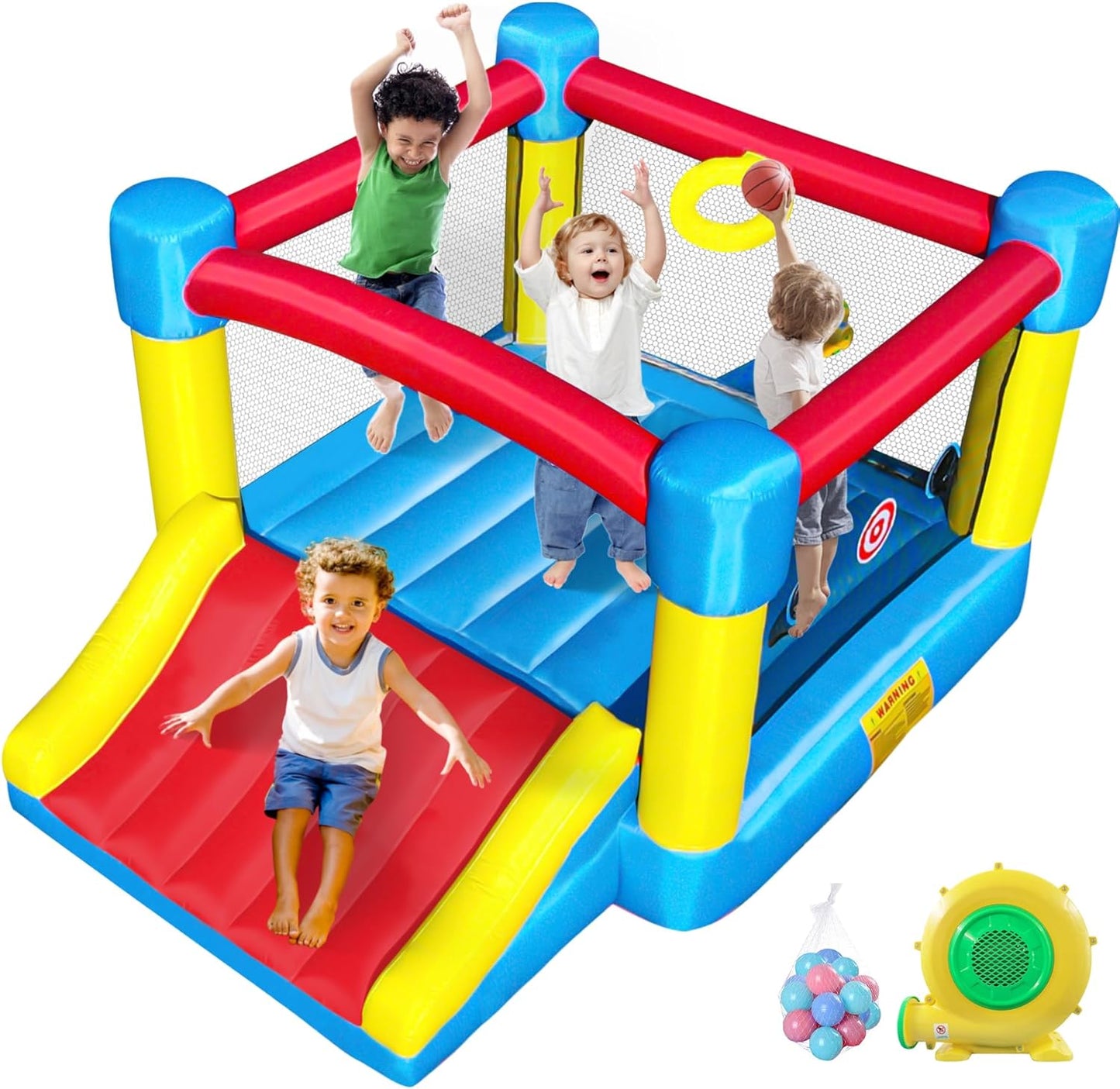 Children’s Inflatable Bounce House with Slide for Indoors and Outdoors