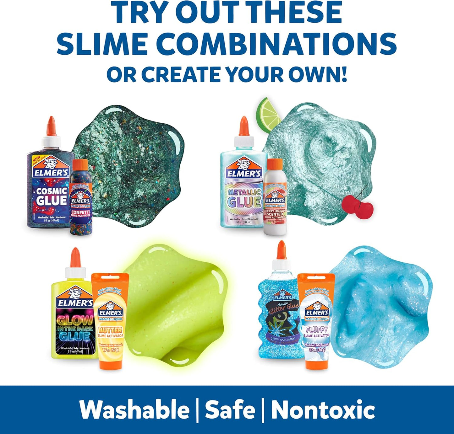 All-Star Slime Kit: 9 Count with Liquid Glue, Slime Activator, and Premade Slime