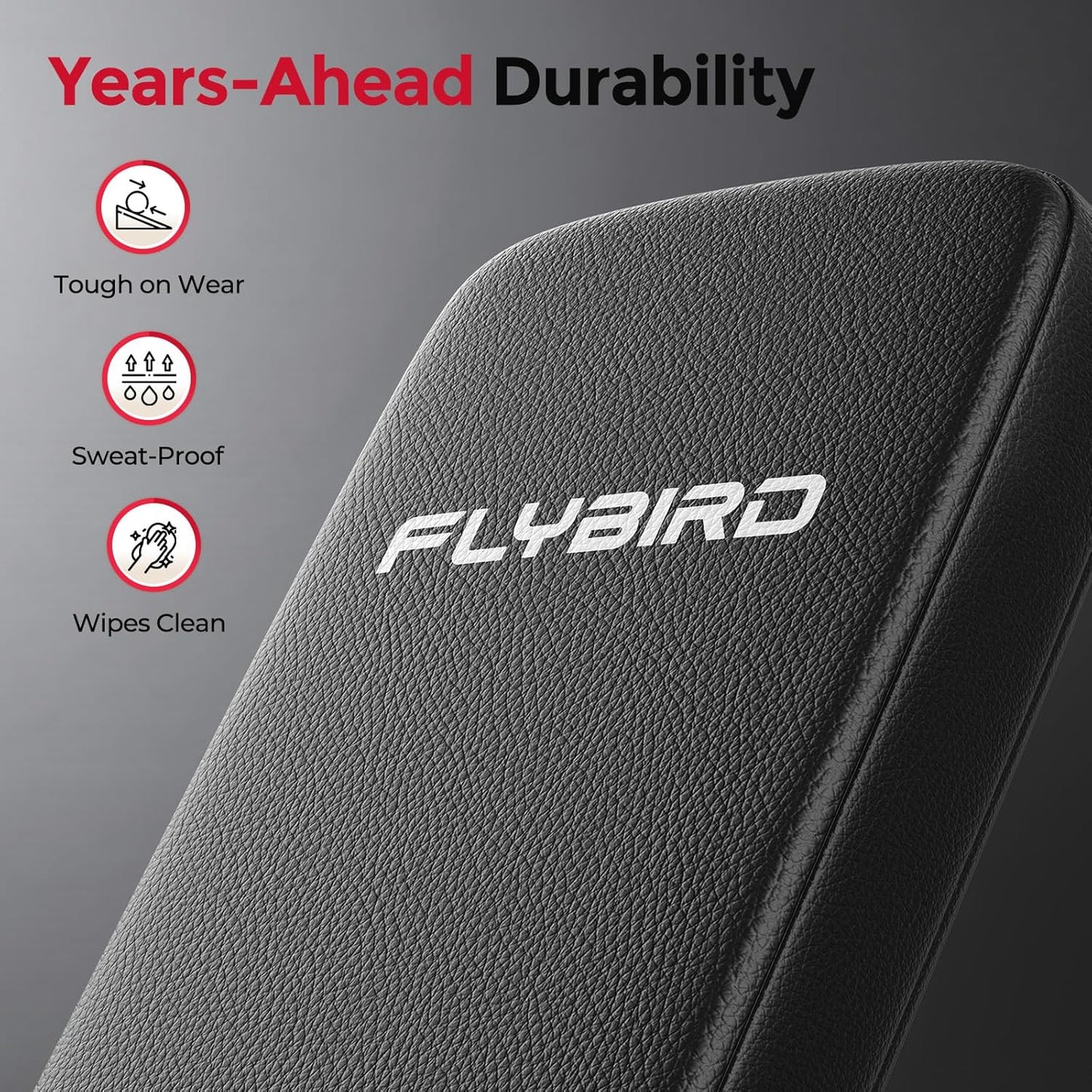 WB5 Adjustable Weight Bench – ASTM-Certified 800 lb Foldable Workout Bench for Home Gym with Extended Backrest & FID Positions