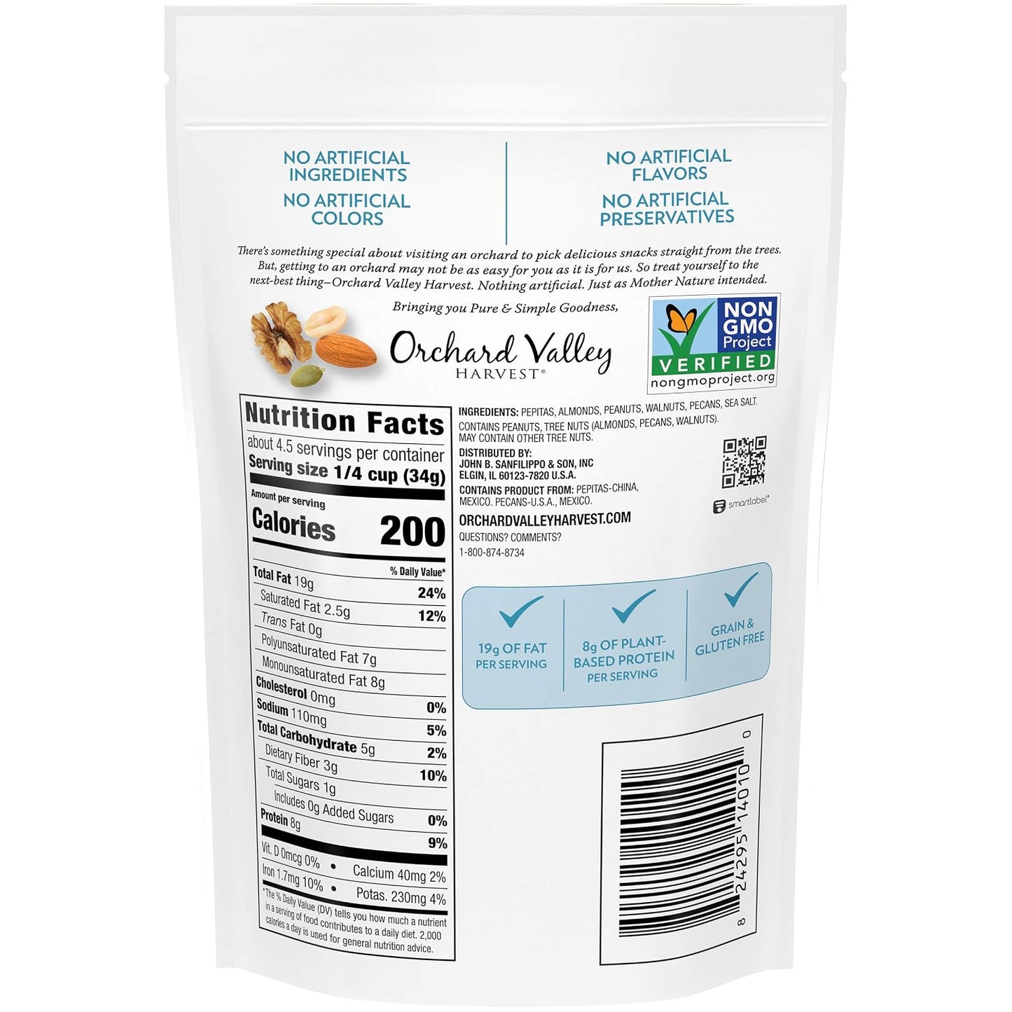 Keto Crunchy Trail Mix – Pepitas, Almonds, Peanuts, Walnuts & Pecans, Low Carb, Non-GMO, No Artificial Ingredients, 5.5 oz (6 Pack)
