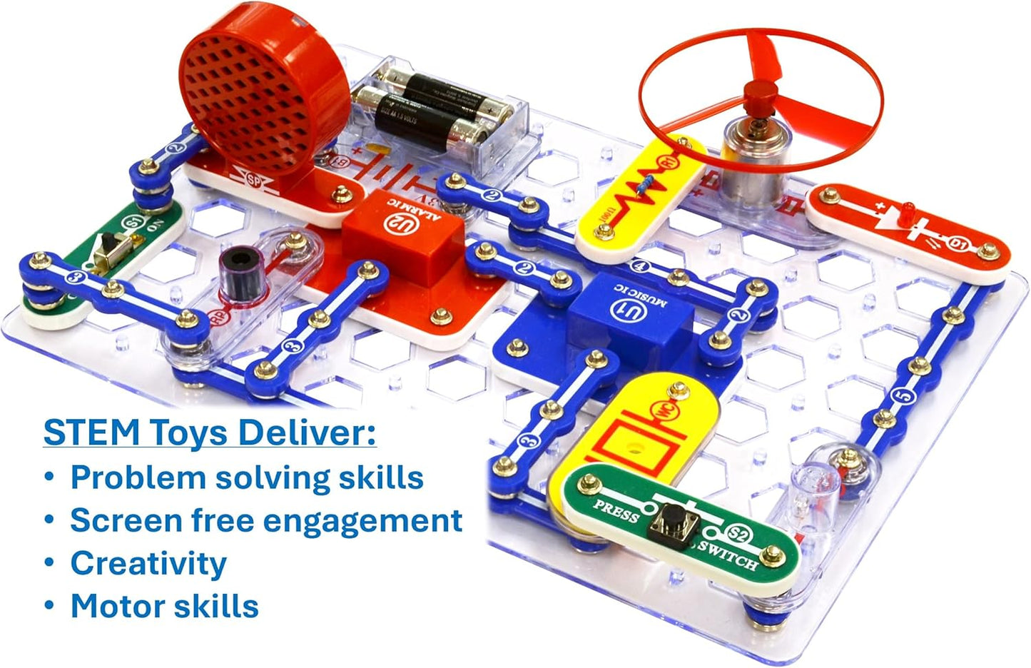 Electronics Exploration Kit: 100+ Projects, Full-Color Manual, 28 Parts - STEM Toy for Ages 8+!
