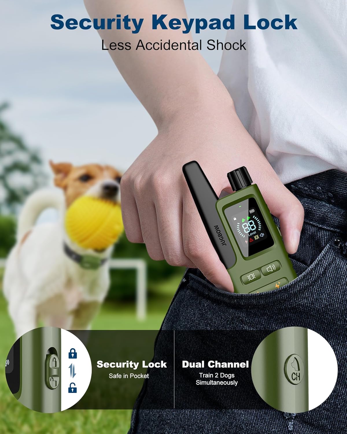 3300FT Dog Shock Collar with Remote Innovative IPX7 Waterproof, Rechargeable E-Collar for All Breeds