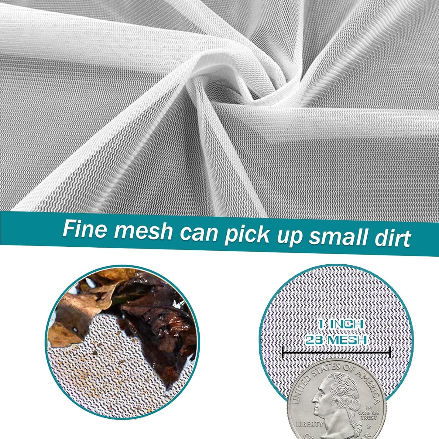 Heavy-Duty Pool Skimmer Net with Deep Nylon Mesh Bag