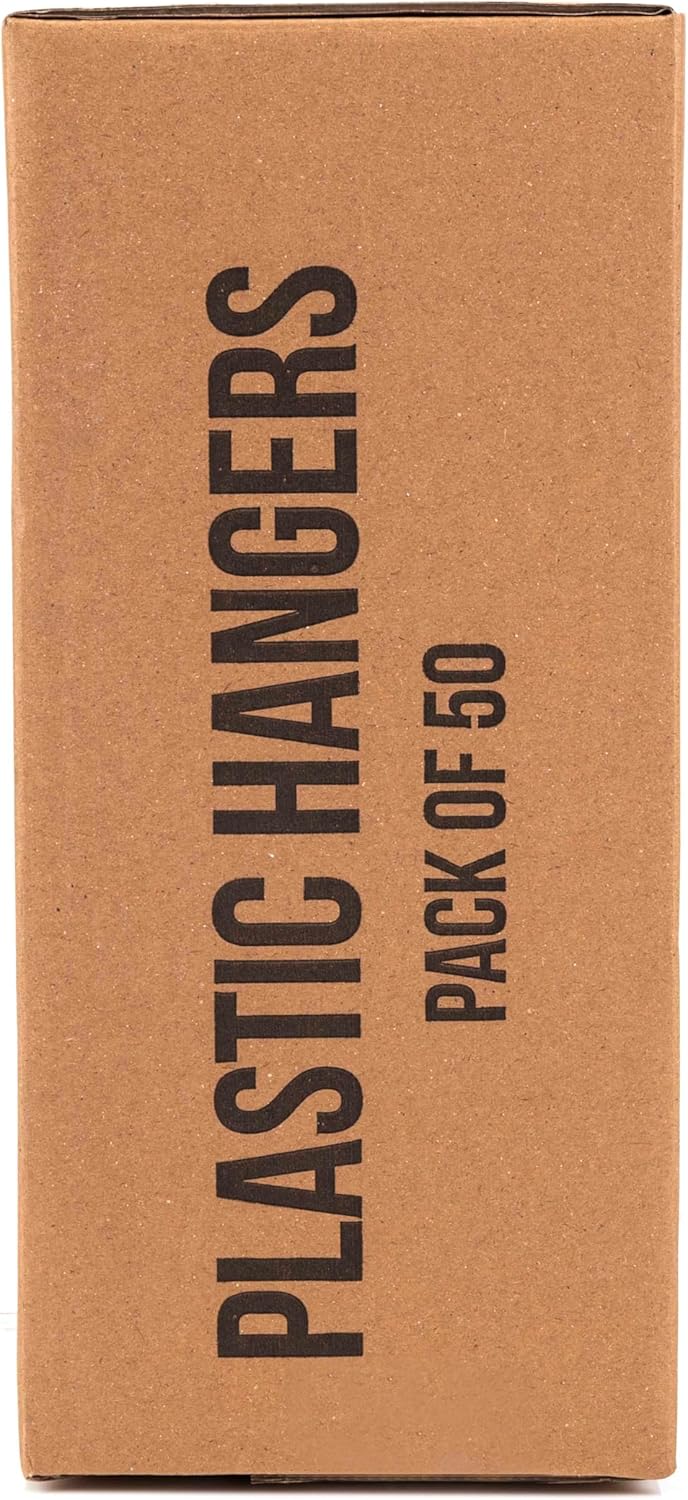 50-Pack Plastic Hangers – Durable Space-Saving Closet Organizers for Apartments and Dorms