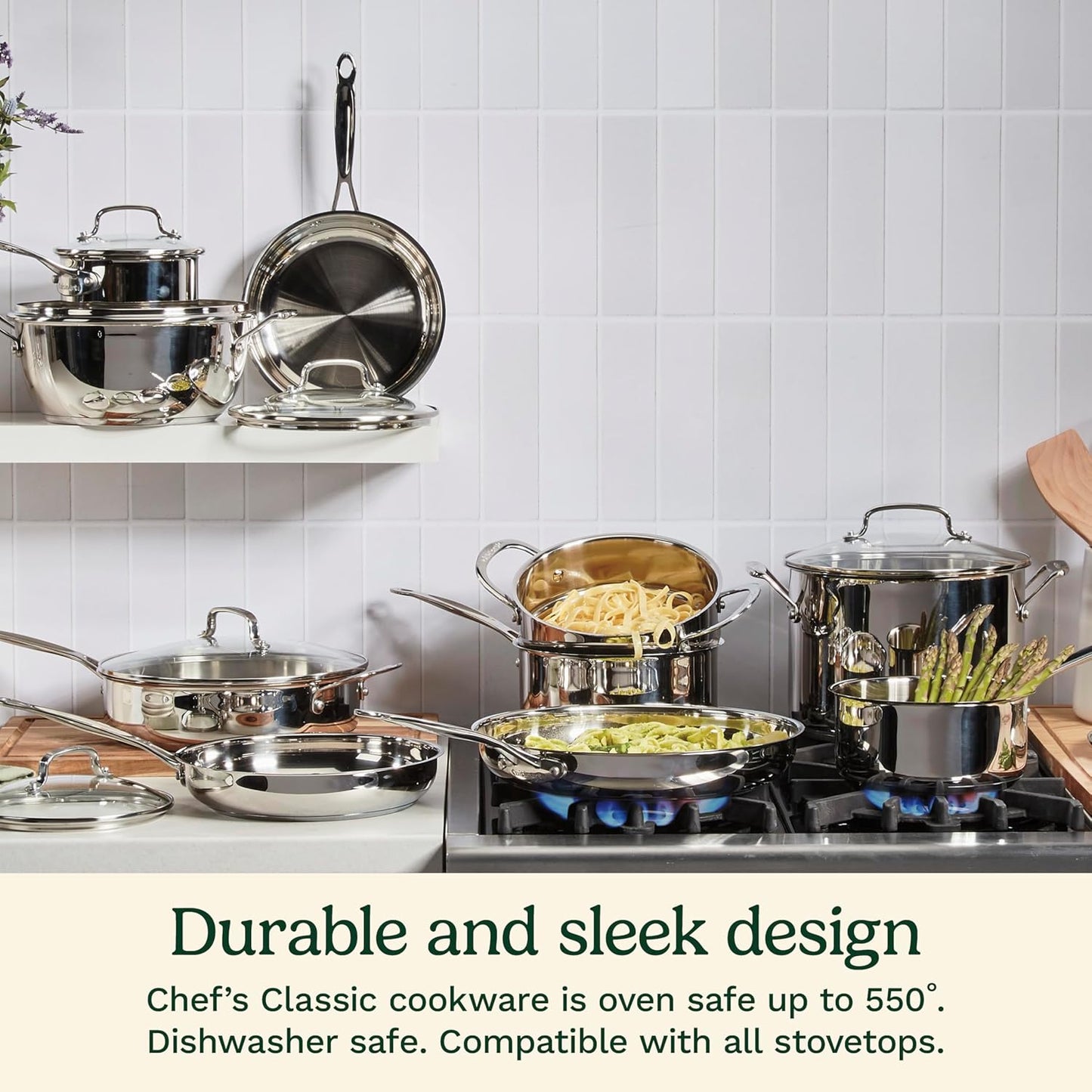 1.5-Quart Stainless Steel Saucepan with Cover – Chef’s Classic Collection