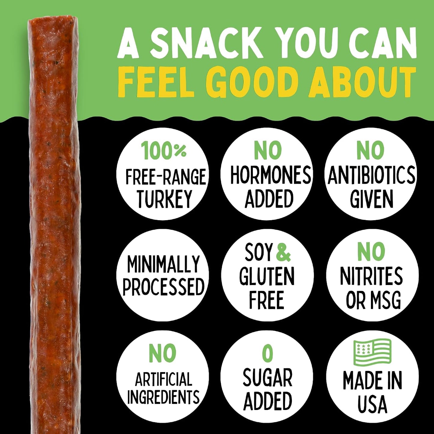 Turkey Jerky Variety Pack – No Sugar, Low Carb, Free-Range, Gluten-Free, Non-GMO, Keto, Paleo & Whole30 Friendly, 1 oz (24 Pack)