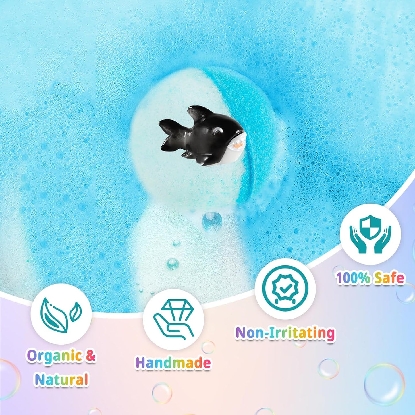 24-Pack Kids Bath Bombs Gift Set for Girls Boys with Surprise Bath Toys Inside