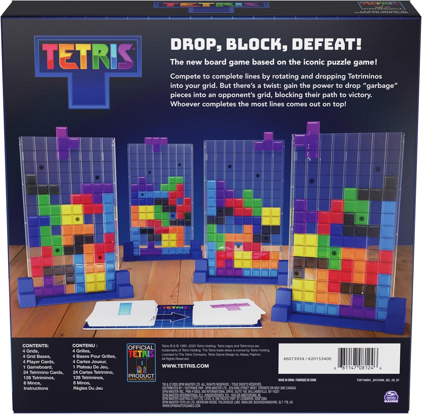 Tetris Board Game: Classic Puzzle Challenge for 2-4 Players, Ages 8 & Up - Perfect Stocking Stuffer