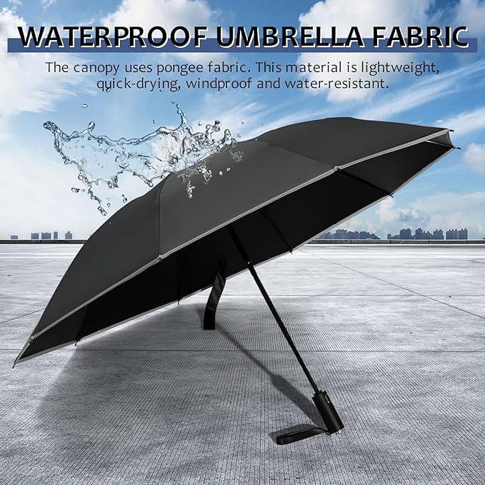 2-Pack Windproof Travel Umbrella – Unbreakable, Automatic, Foldable for Men and Women