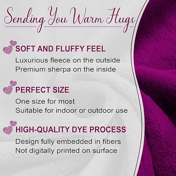 Sherpa Fleece Wearable Blanket Hoodie - Birthday Gifts for Wife, Gifts for Her for Anniversary