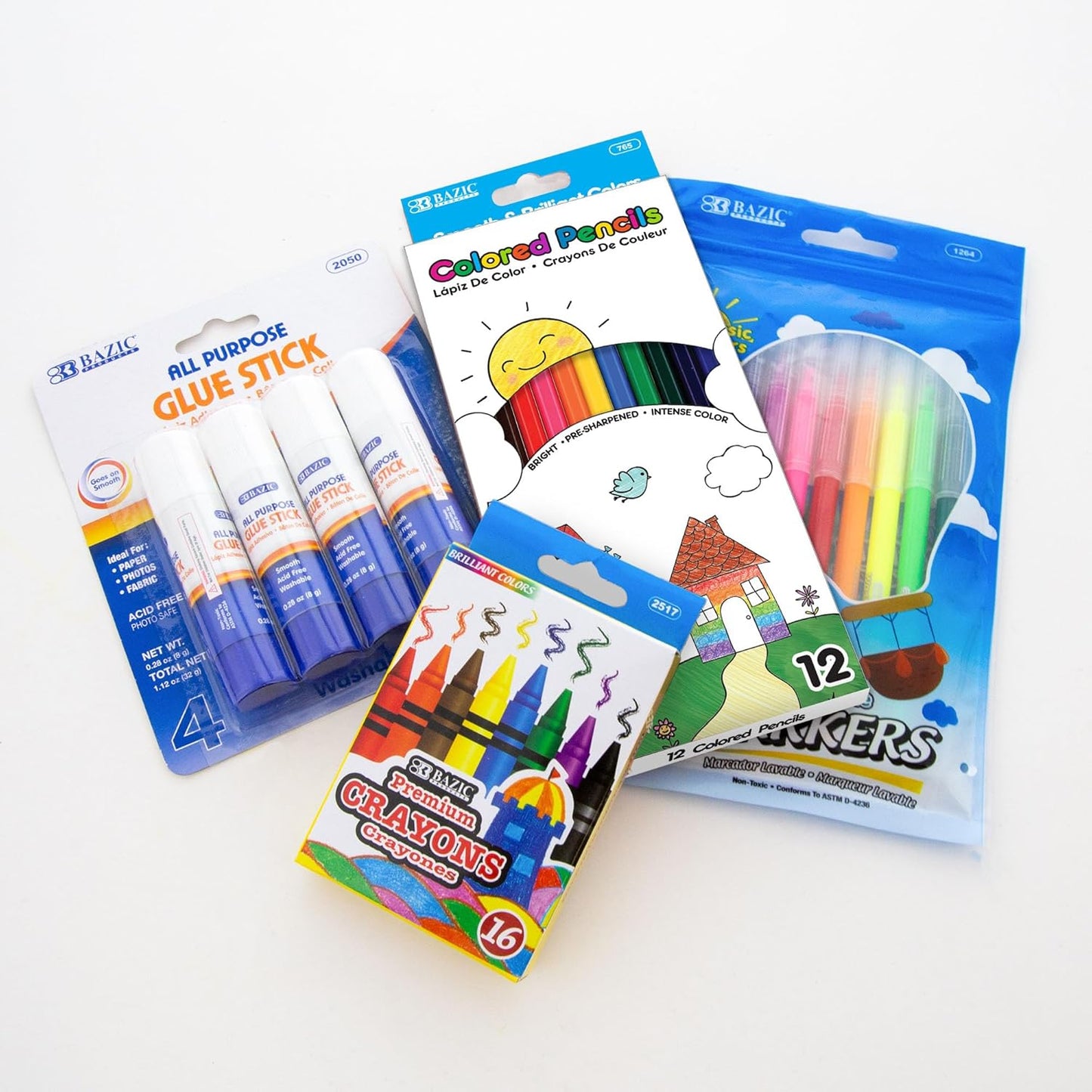 School Supply Box for Elementary Student K-6 School Kit Pack