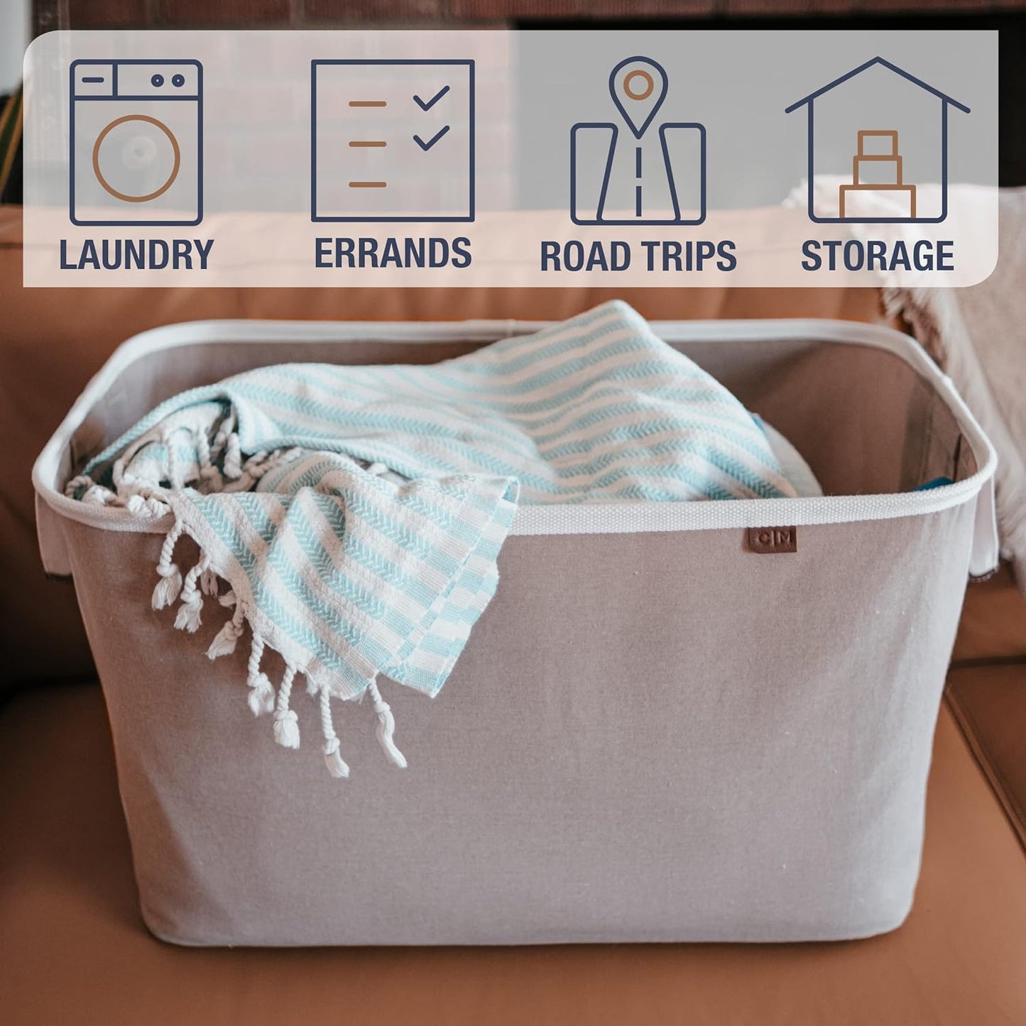 2-Pack 60L Collapsible Laundry Baskets with Handles