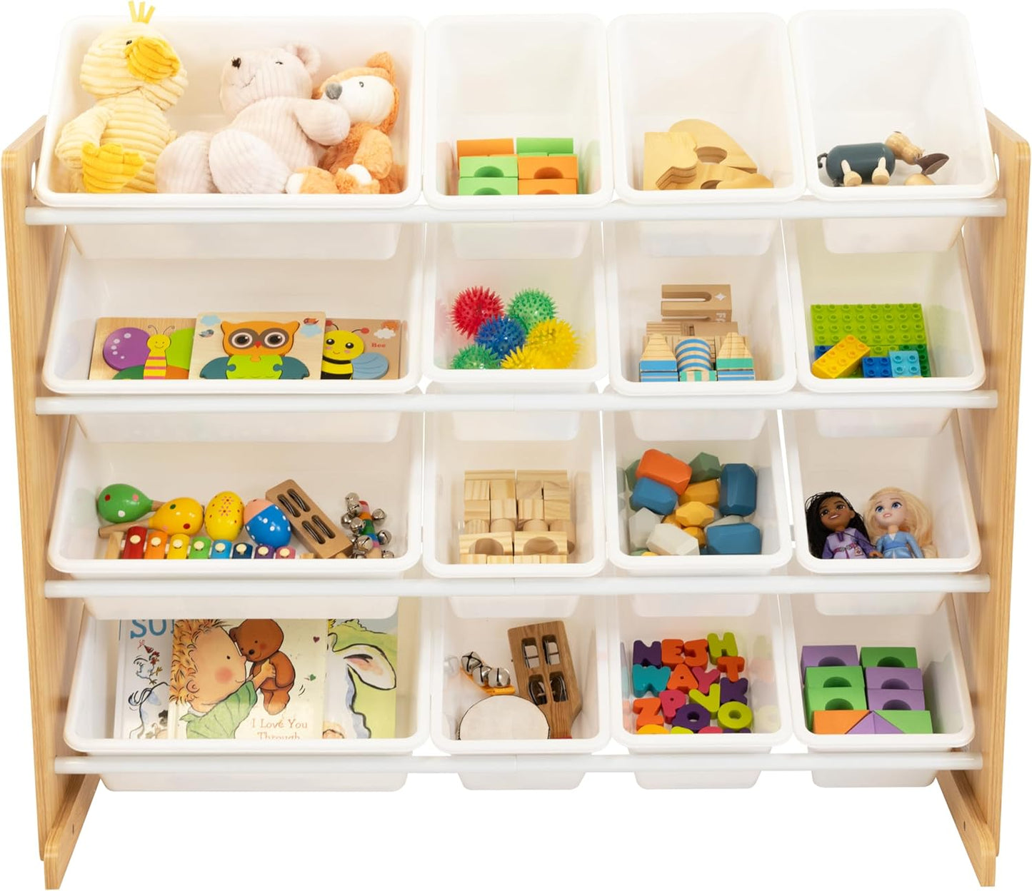 Large Toy Storage Organizer with 16 Removable Bins