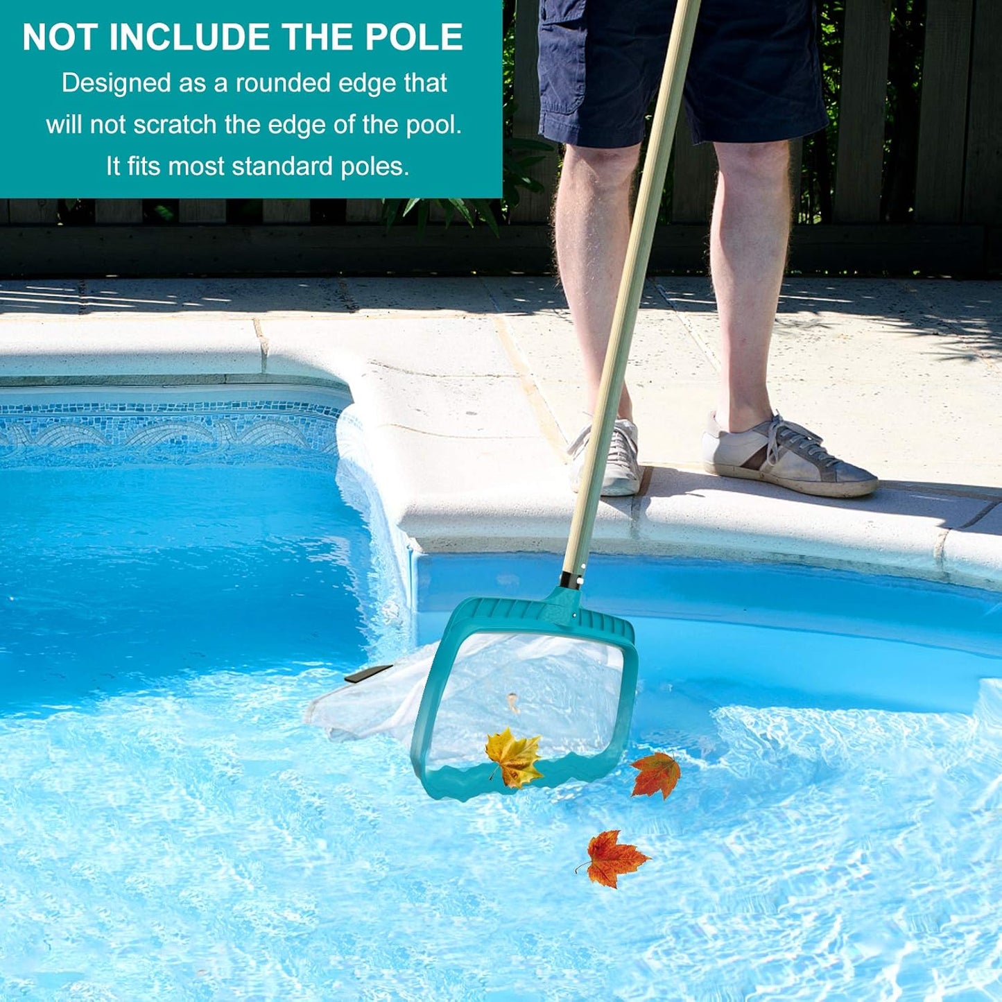 Heavy-Duty Pool Skimmer Net with Deep Nylon Mesh Bag