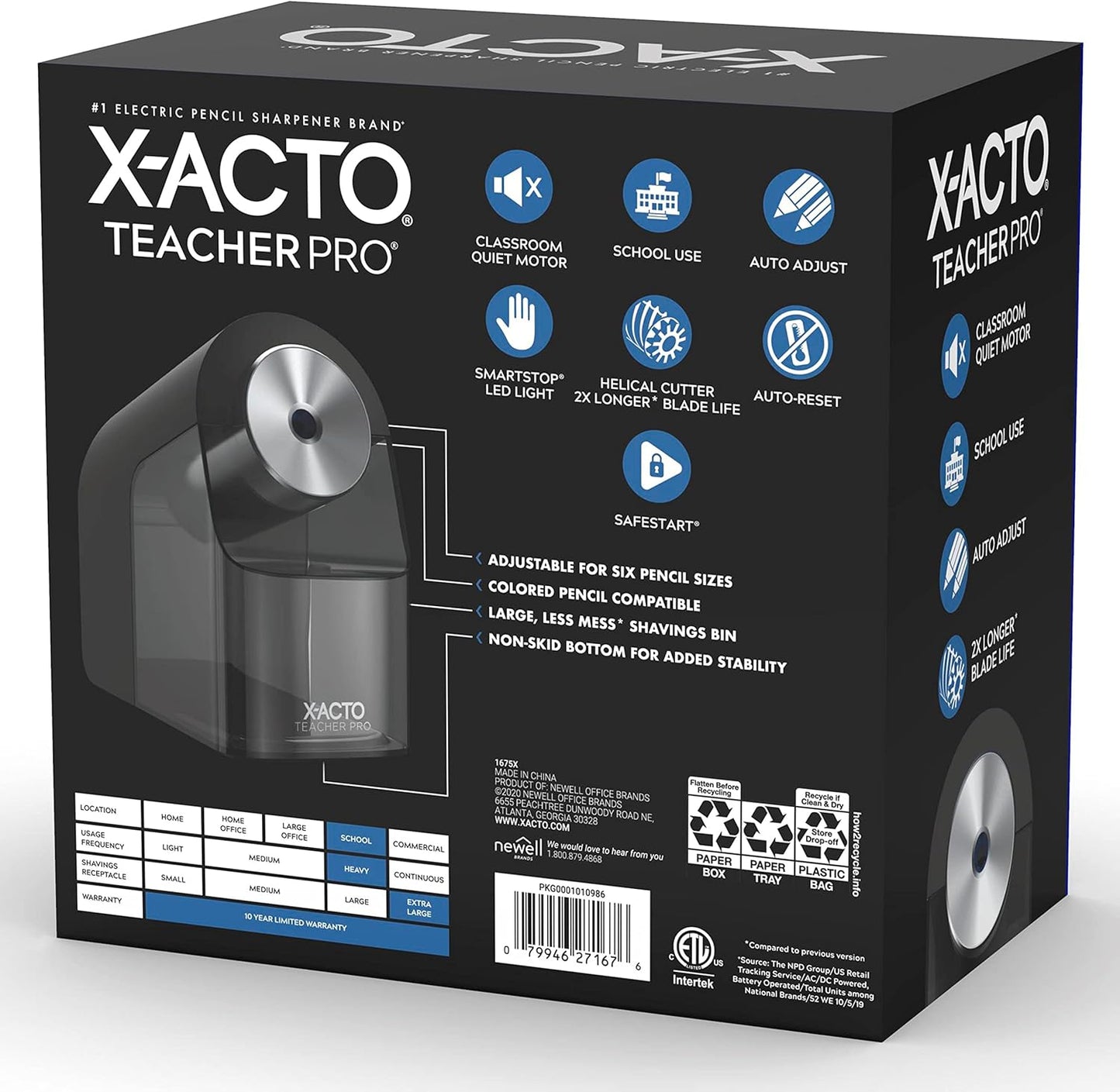 Heavy Duty Electric Pencil Sharpener for School, Black