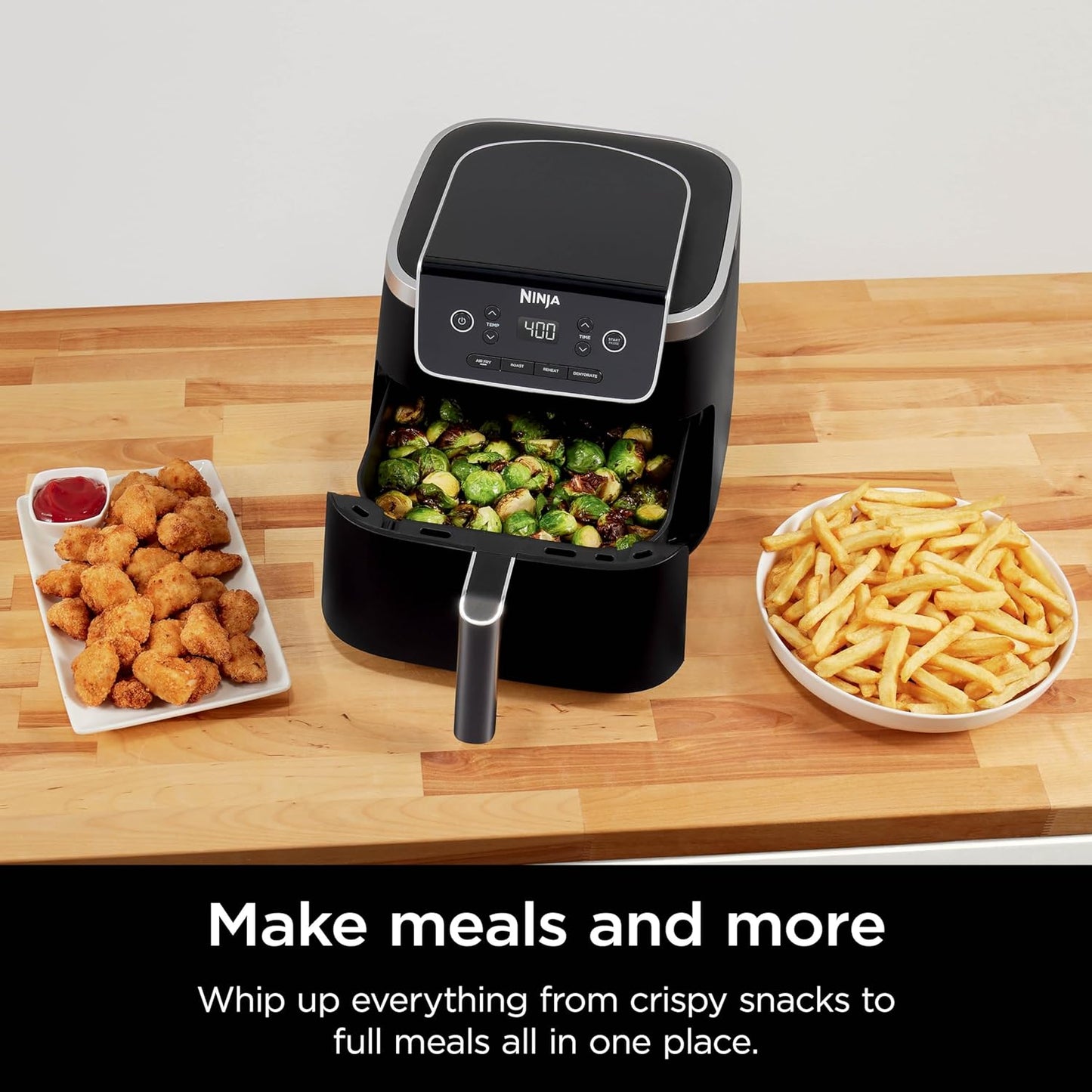 Air Fryer, 120 Volts, Nonstick Basket & Crisper Plate, Grey