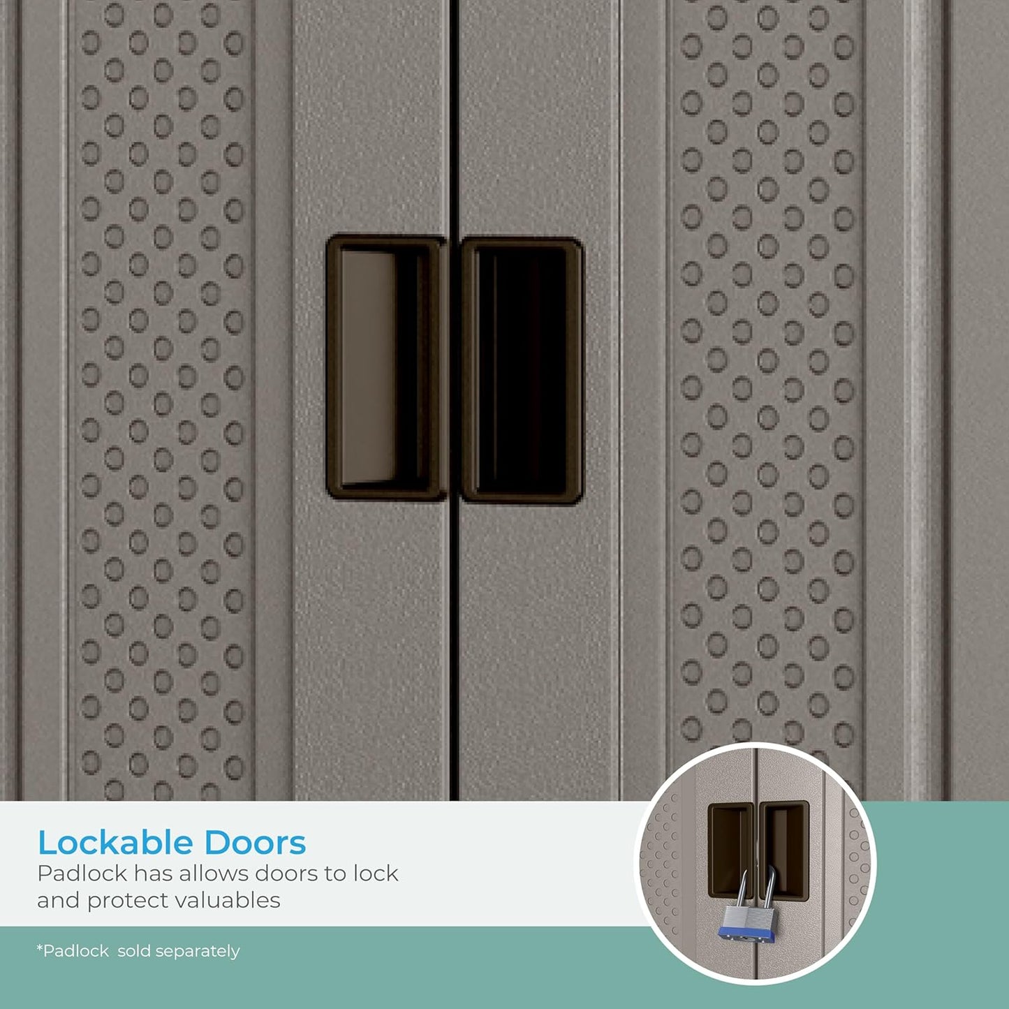 Platinum Resin Tall Storage Cabinet: Weather-Resistant, Lockable Utility Closet for Tools & Supplies