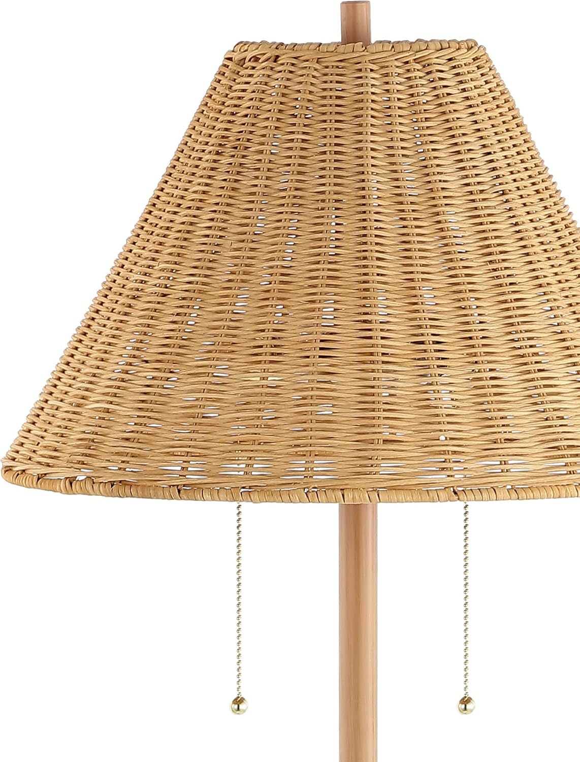 61" Coastal Bohemian LED Floor Lamp - 2-Light, Pull-Chain, Mid-Century Design