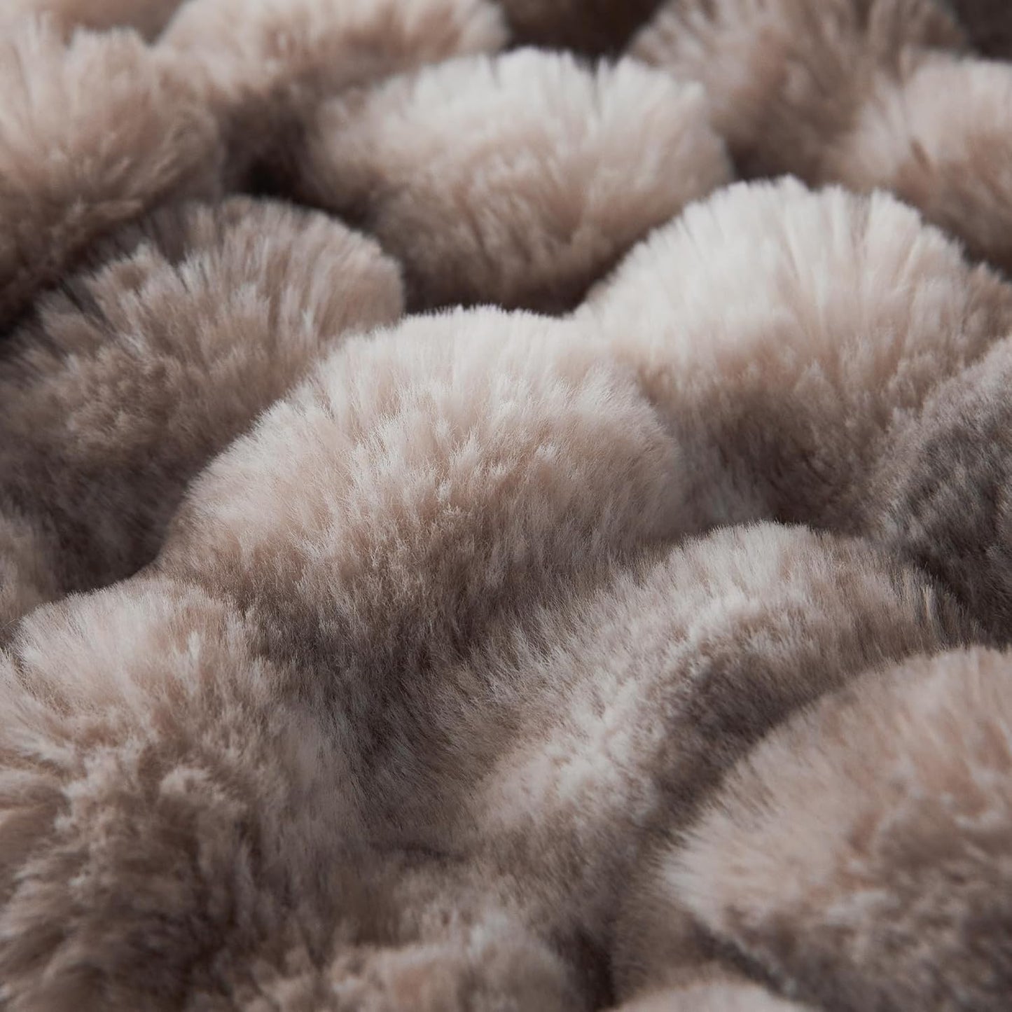 Faux Fur Throw Blanket – Soft Plush Rabbit Fur Bubble Blanket for Couch or Sofa (Tie Dye Brown, 50x60")