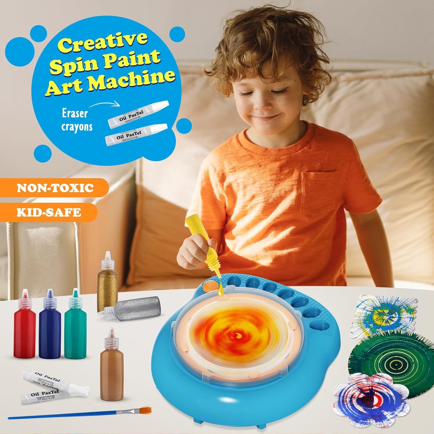 Paint Spin Art Machine Kit - Arts and Crafts for Kids Ages 4-12