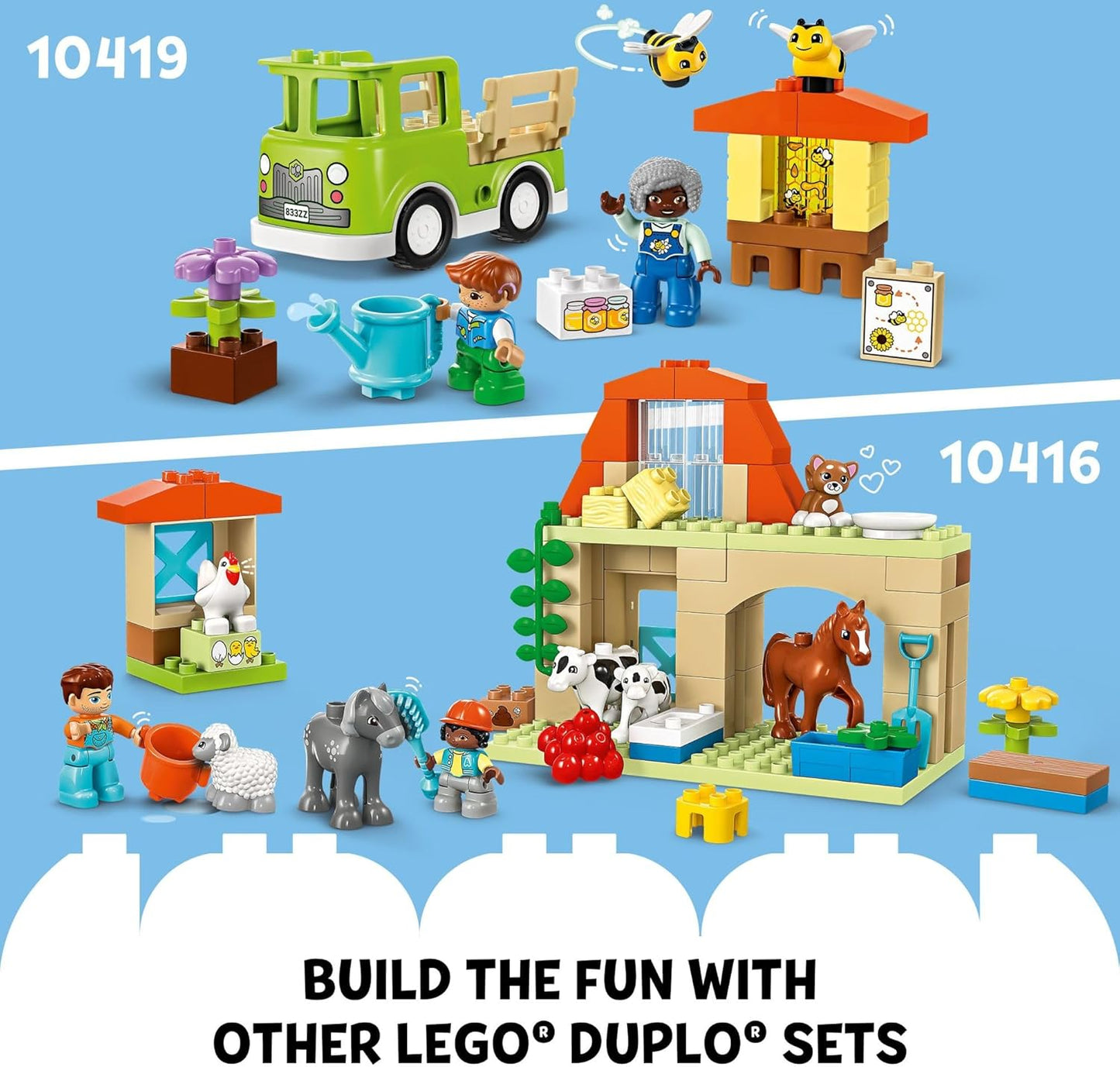 Town Animal Care Playset - Educational Building Blocks for Toddlers & Preschoolers (Ages 2+) with Animal Figures