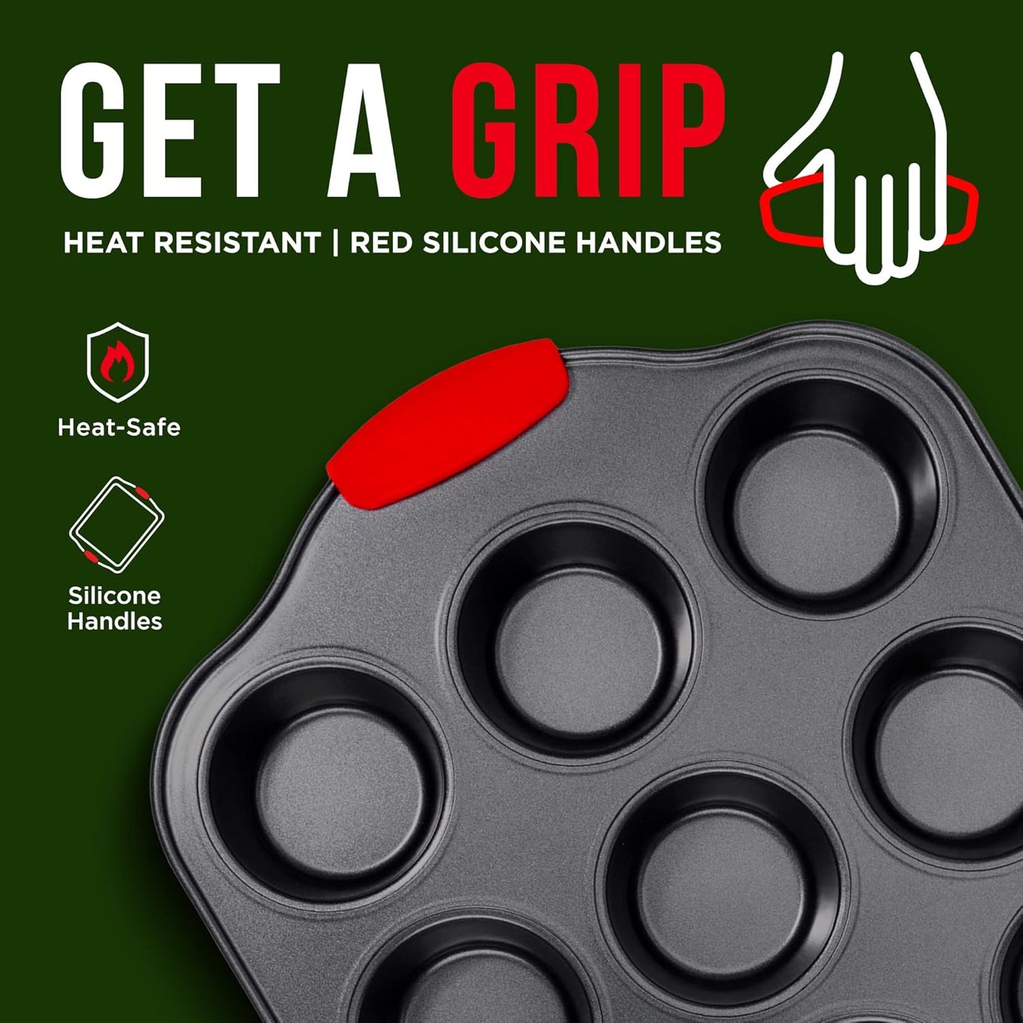 8-Piece Non-Stick Baking Set, Deluxe Non-Stick Black Coating Inside and Outside