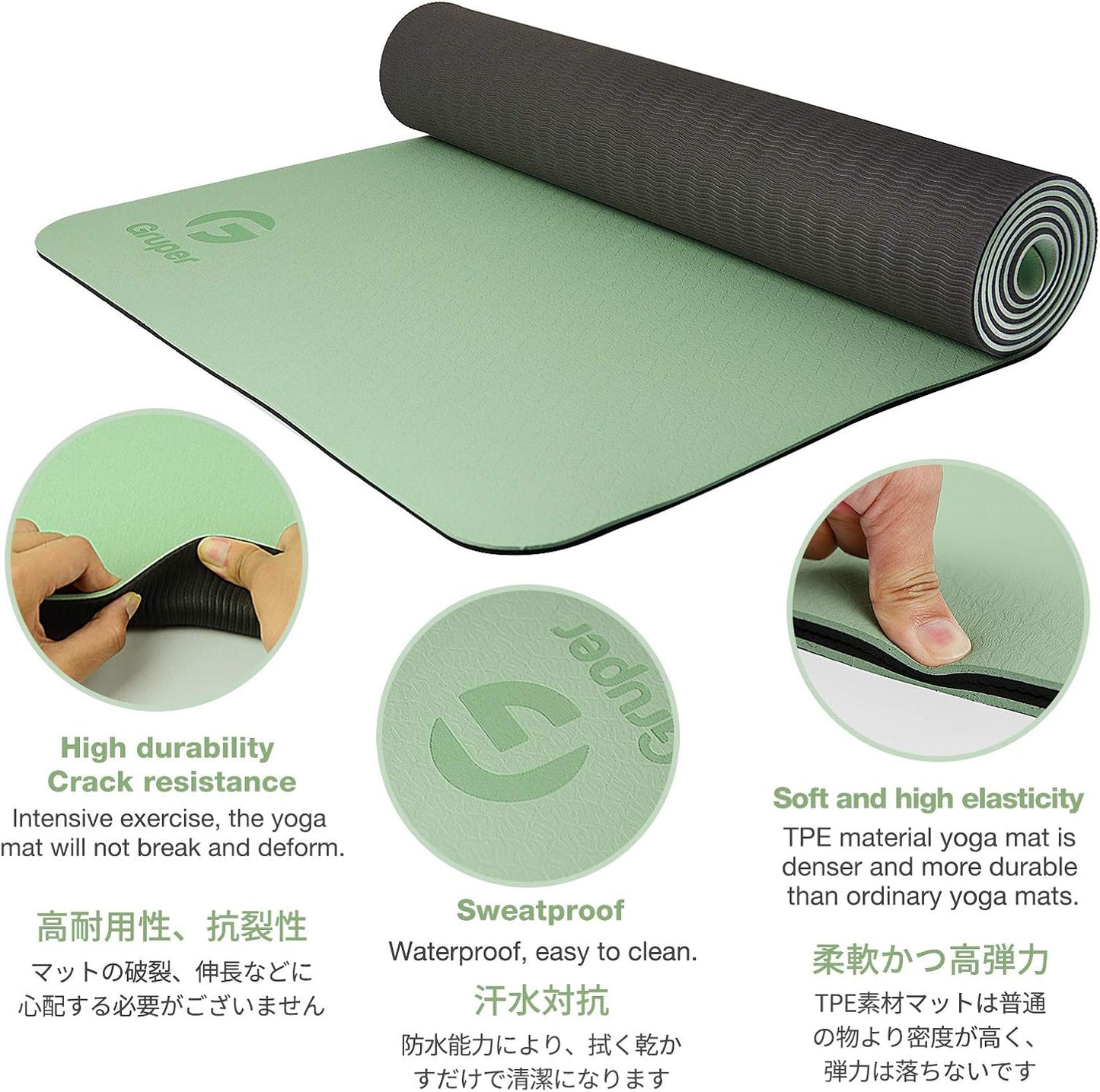 Non-Slip Fitness Yoga Mat: Eco-Friendly Design with Carrying Strap